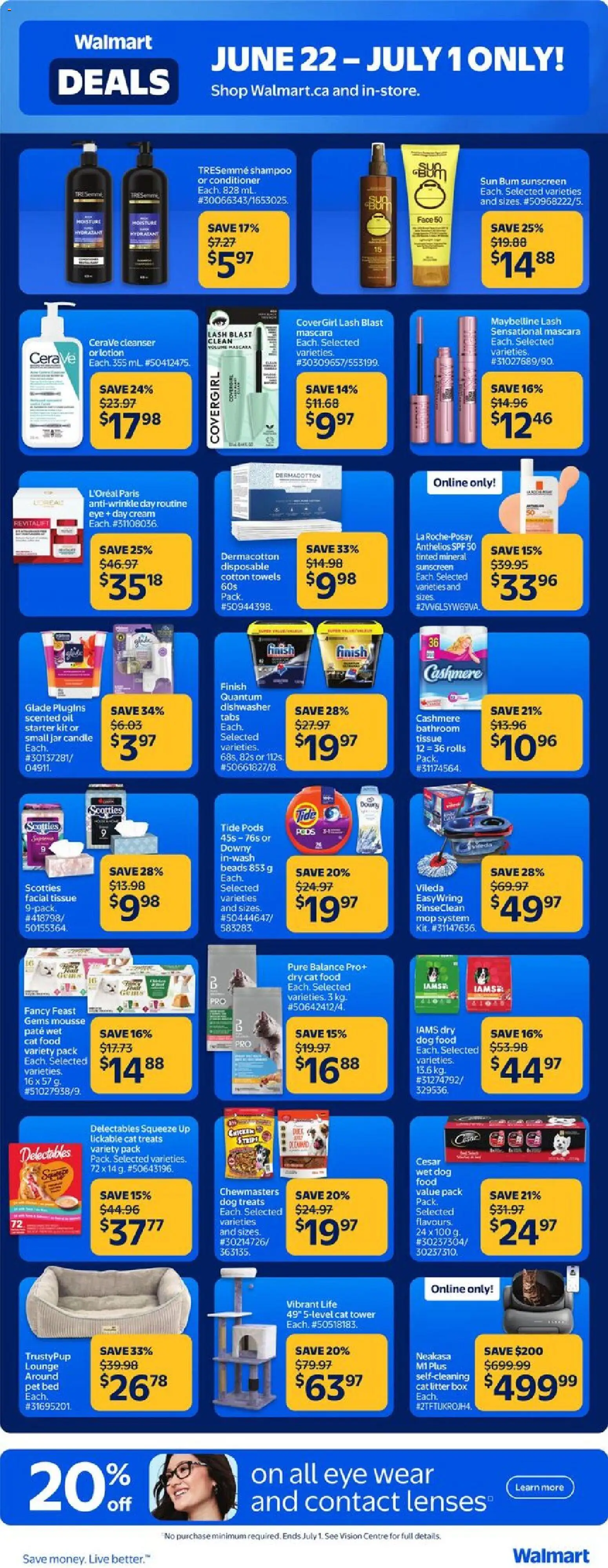 Walmart flyer valid from Jun 22, 2026 | Page: 5 | Products: Cream, Sunscreen, Bed, Oil