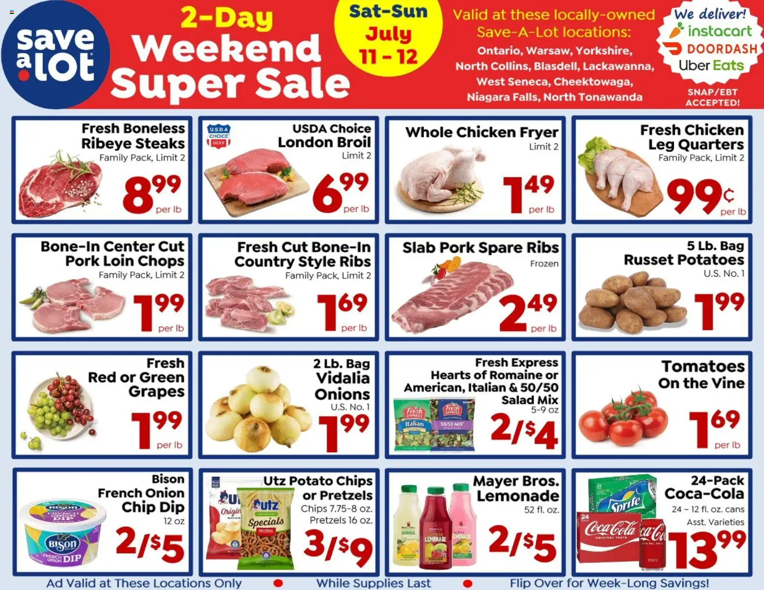 Save a Lot Special Promotion - valid from 07/11/2026 | Page: 1 | Products: Pork, Salad, Potatoes, Bag
