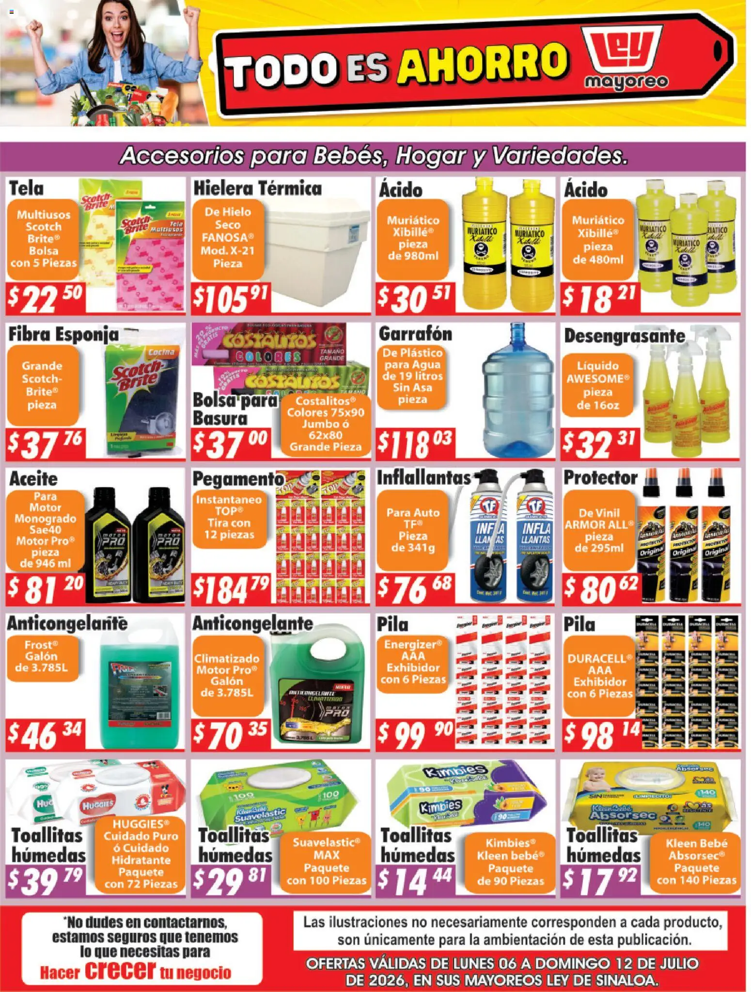 Nuevas ofertas de Casa Ley válidas en toda la República Mexicana desde el 06/07/2026. ¡Encuentra las mejores ofertas en Casa Ley folleto Sinaloa! | Página: 3 | Productos: Bolsa, Esponja, Desengrasante, Pila
