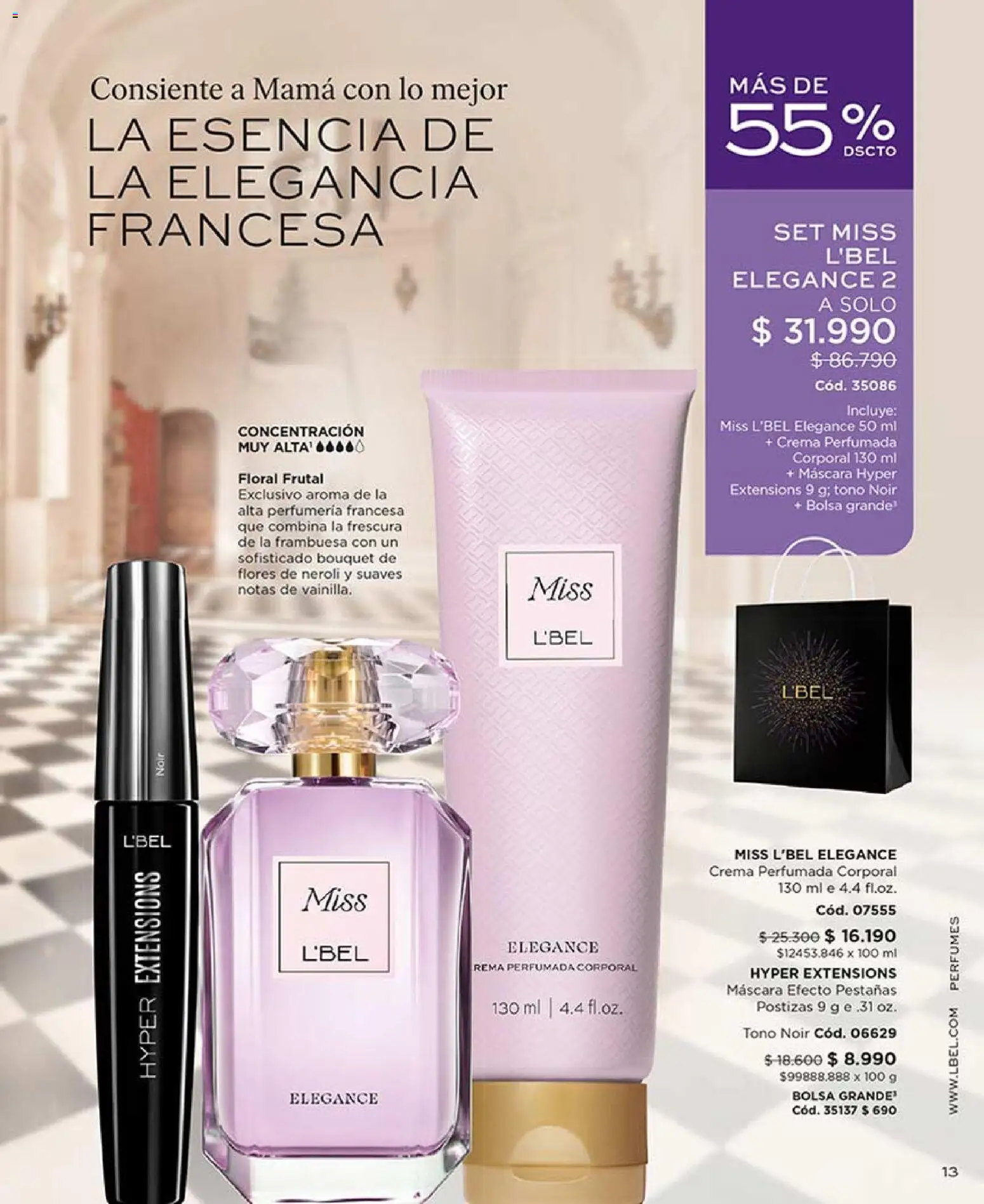 Catálogo L'Bel Campaña 6 │ válido desde el 31.03.2026 | Página: 13 | Productos: Bolsa, Máscara, Crema