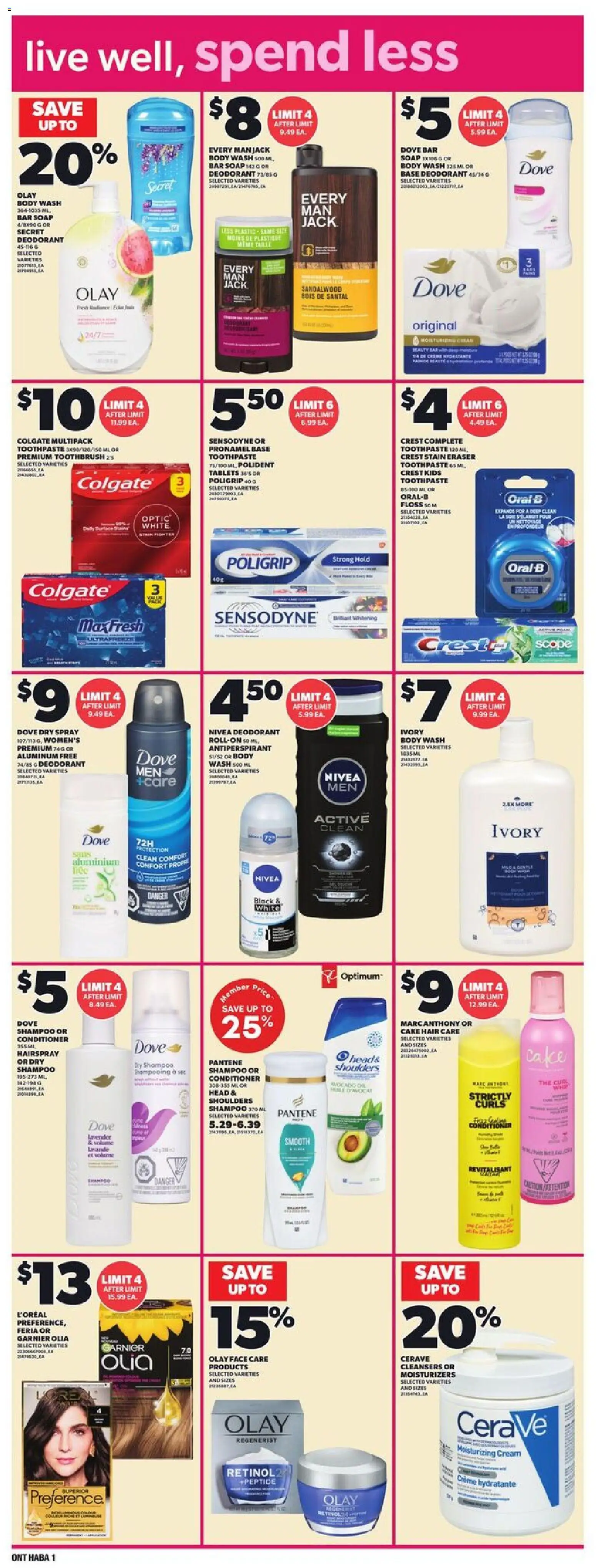 Loblaws flyer valid from Aug 13, 2026 | Page: 9 | Products: Toothbrush, Cake, Deodorant, Avocado