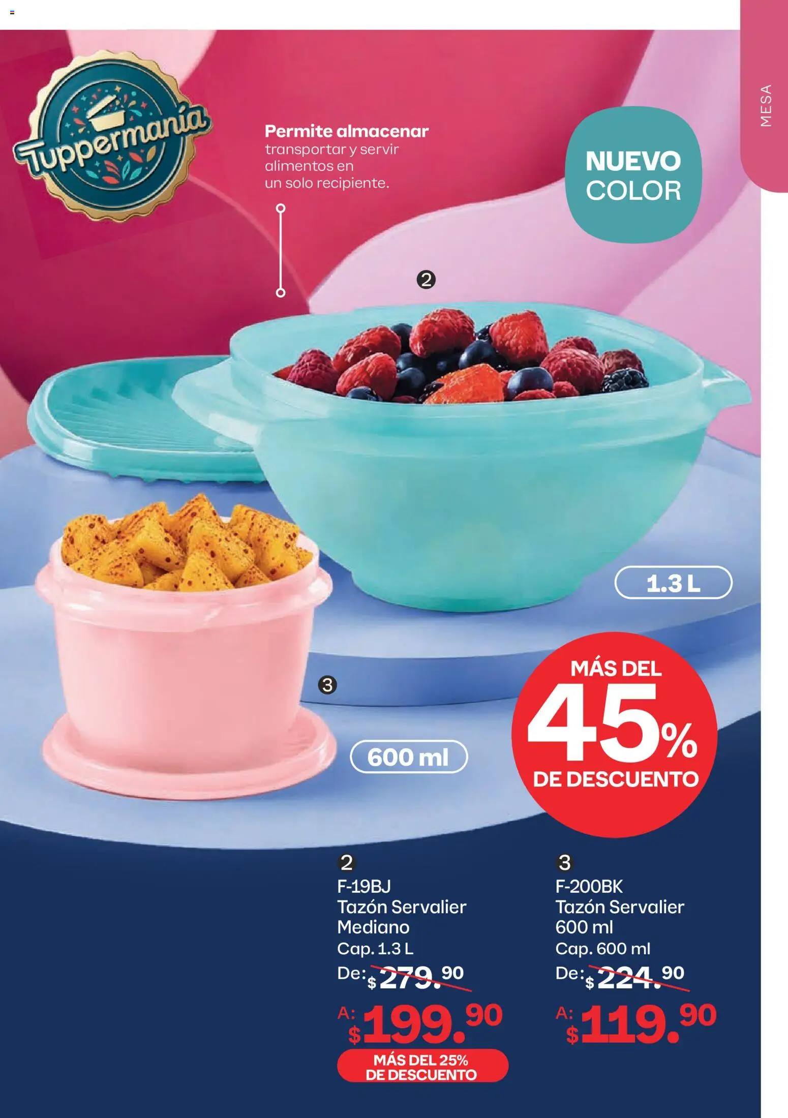 Nuevas ofertas de Tupperware válidas en toda la República Mexicana desde el 13/07/2026. ¡Encuentra las mejores ofertas en Tupperware catálogo! | Página: 105 | Productos: Mesa