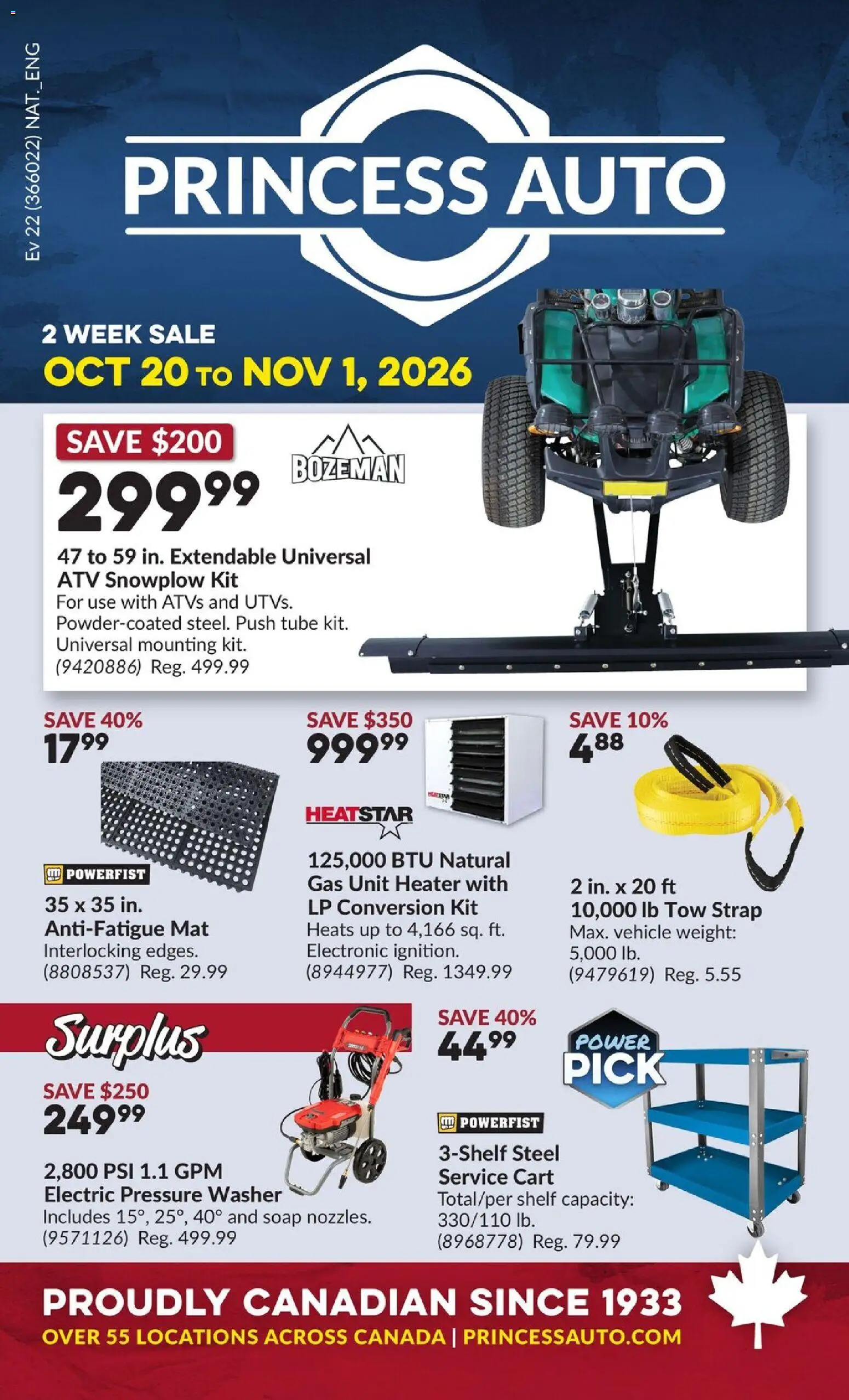 Princess Auto flyer valid from Oct 20, 2026 | Page: 1