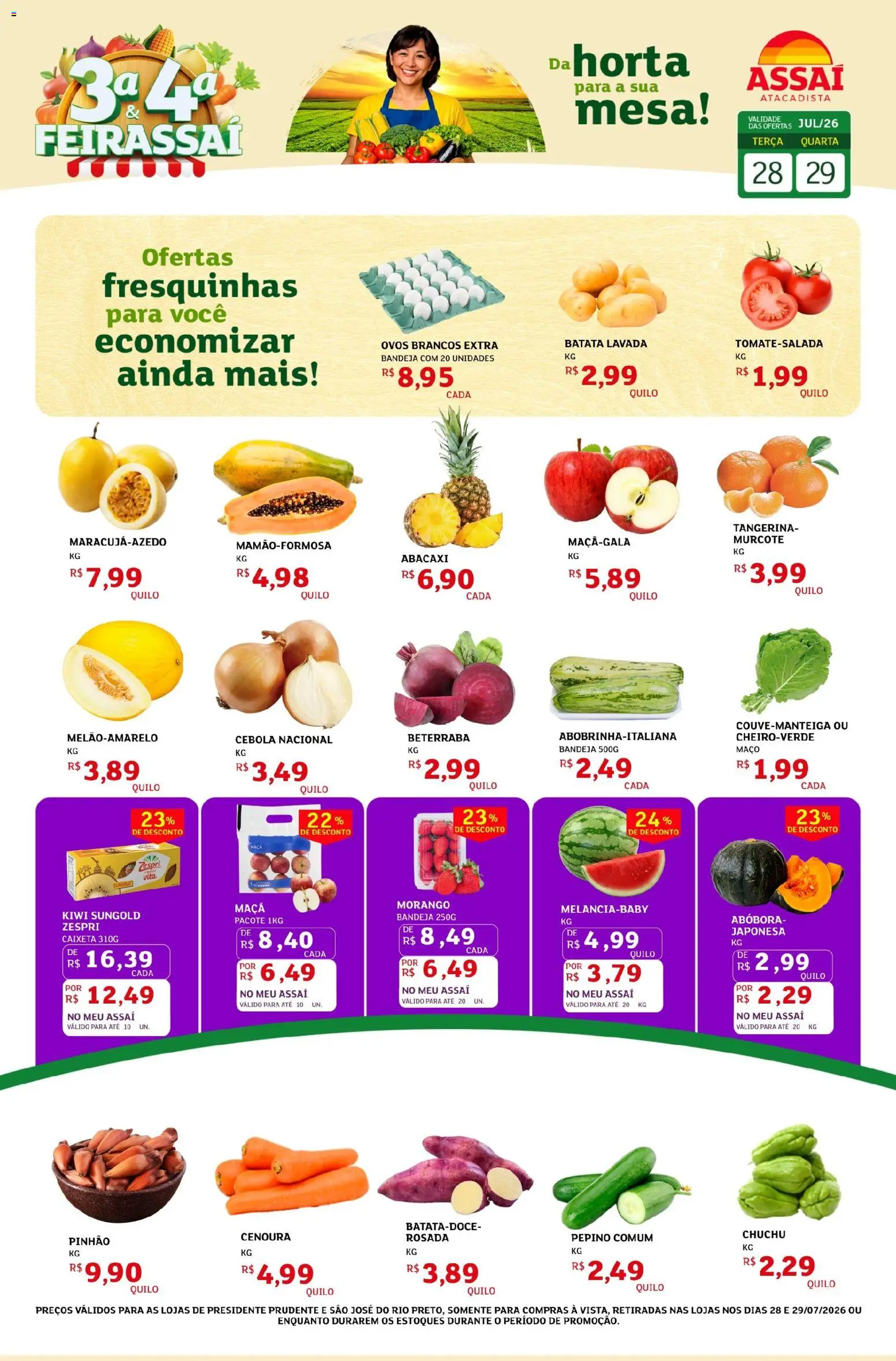 Assaí Atacadista Folheto - válido de 28/07/2026 | Página: 1 | Produtos: Beterraba, Cebola, Cenoura, Batata