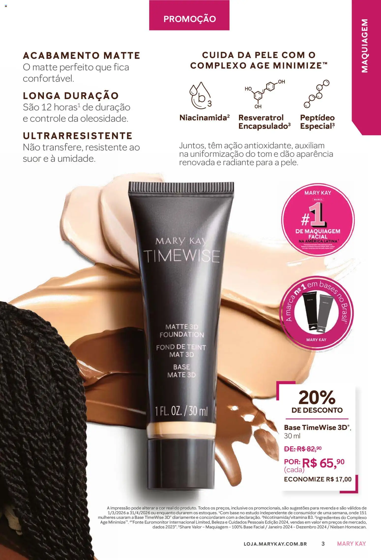 Mary Kay Folheto - válido de 01/03/2026 | Página: 3 | Produtos: Maquiagem, Base