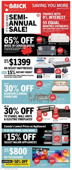 Preview of The Brick weekly flyer / circulaire from shop The Brick valid from Sep 25, 2026