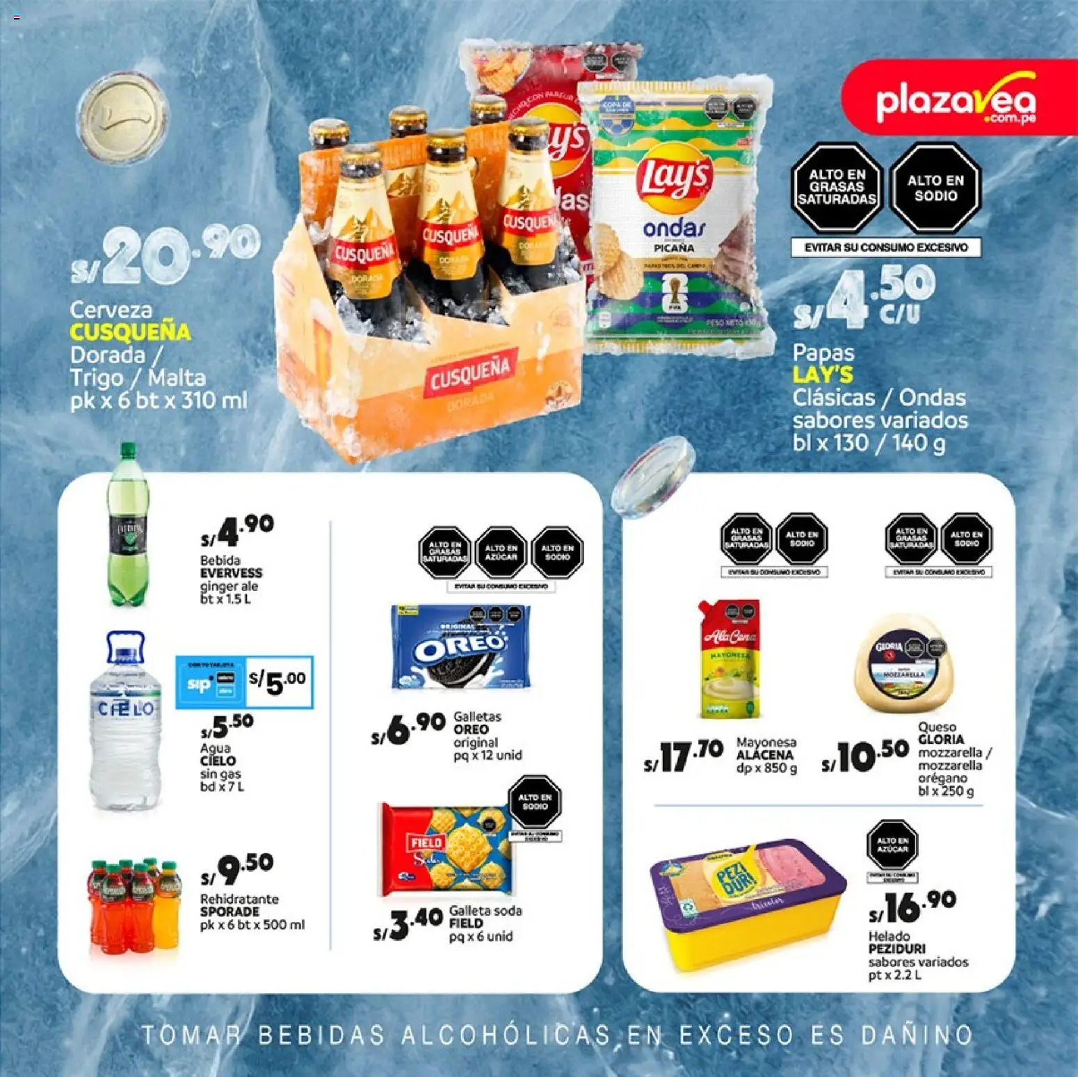 Catálogo Plaza Vea válido desde 30/06/2026 | Página: 3 | Productos: Queso, Galletas, Helado, Papas