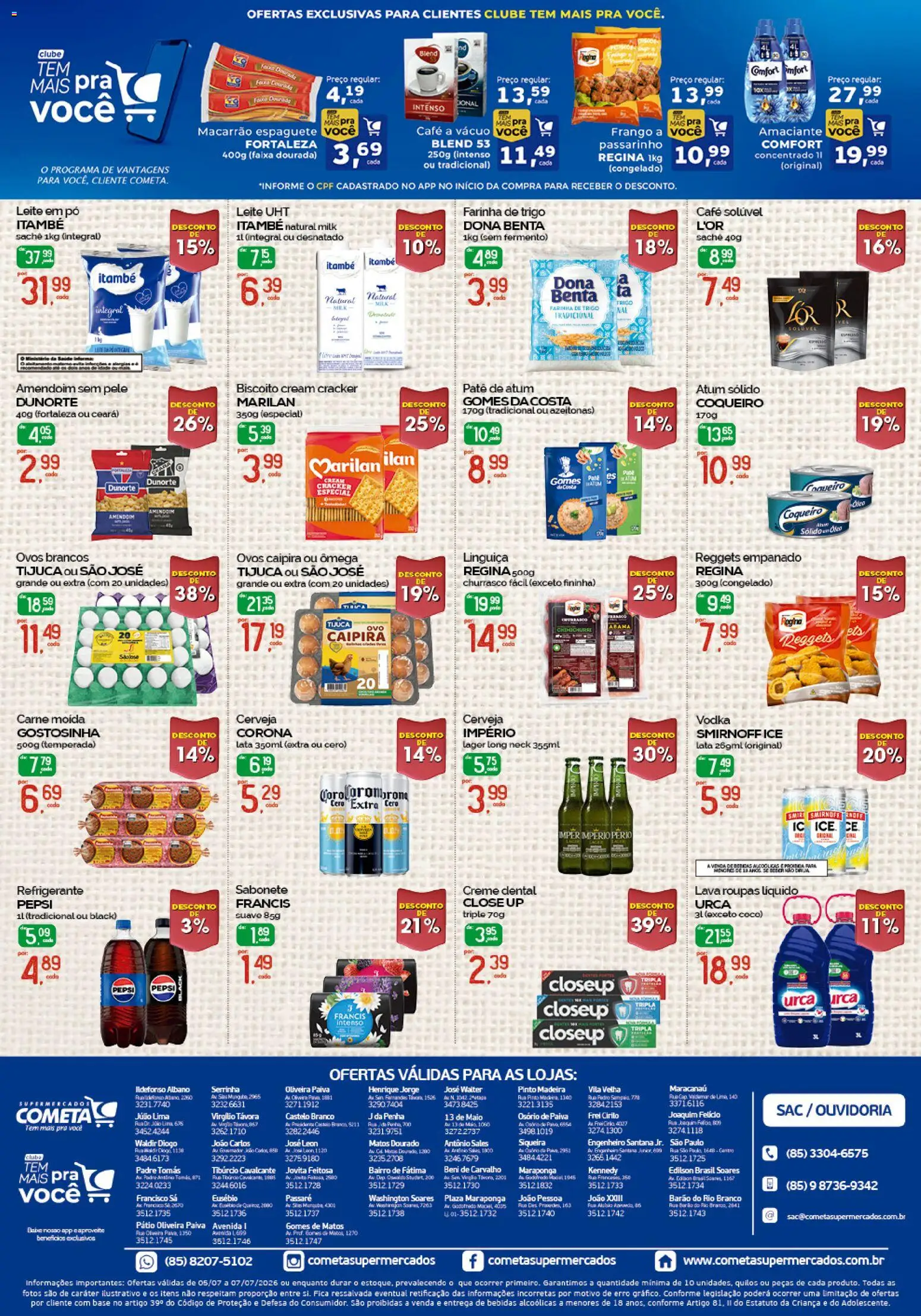 Cometa Supermercados Folheto - válido de 05/07/2026 | Página: 2 | Produtos: Azeitonas, Maiô, Cerveja, Amaciante