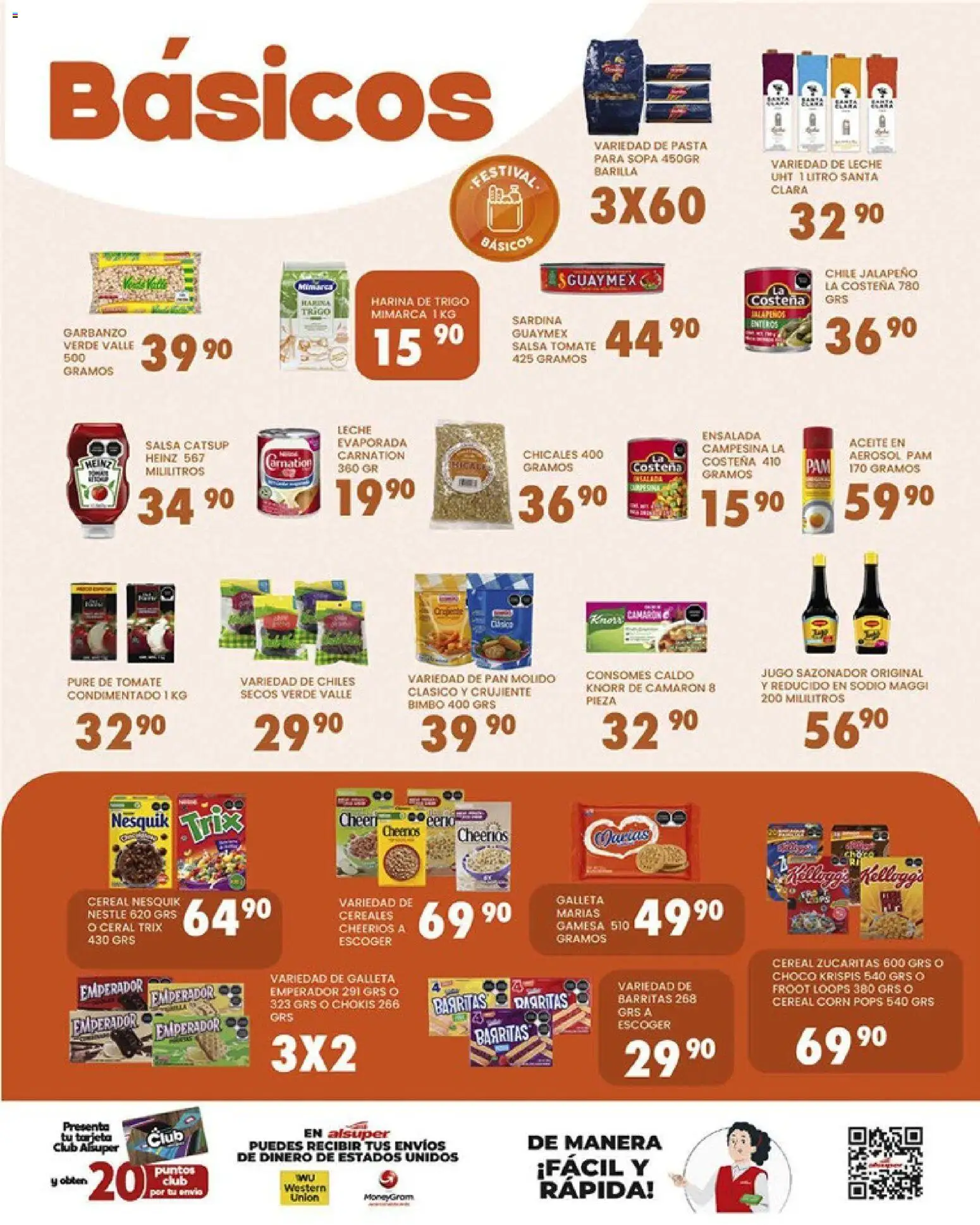 Nuevas ofertas de Alsuper válidas en toda la República Mexicana desde el 03/04/2026. ¡Encuentra las mejores ofertas en Alsuper folleto Saltillo! | Página: 3 | Productos: Pan molido, Leche, Cereales, Pasta