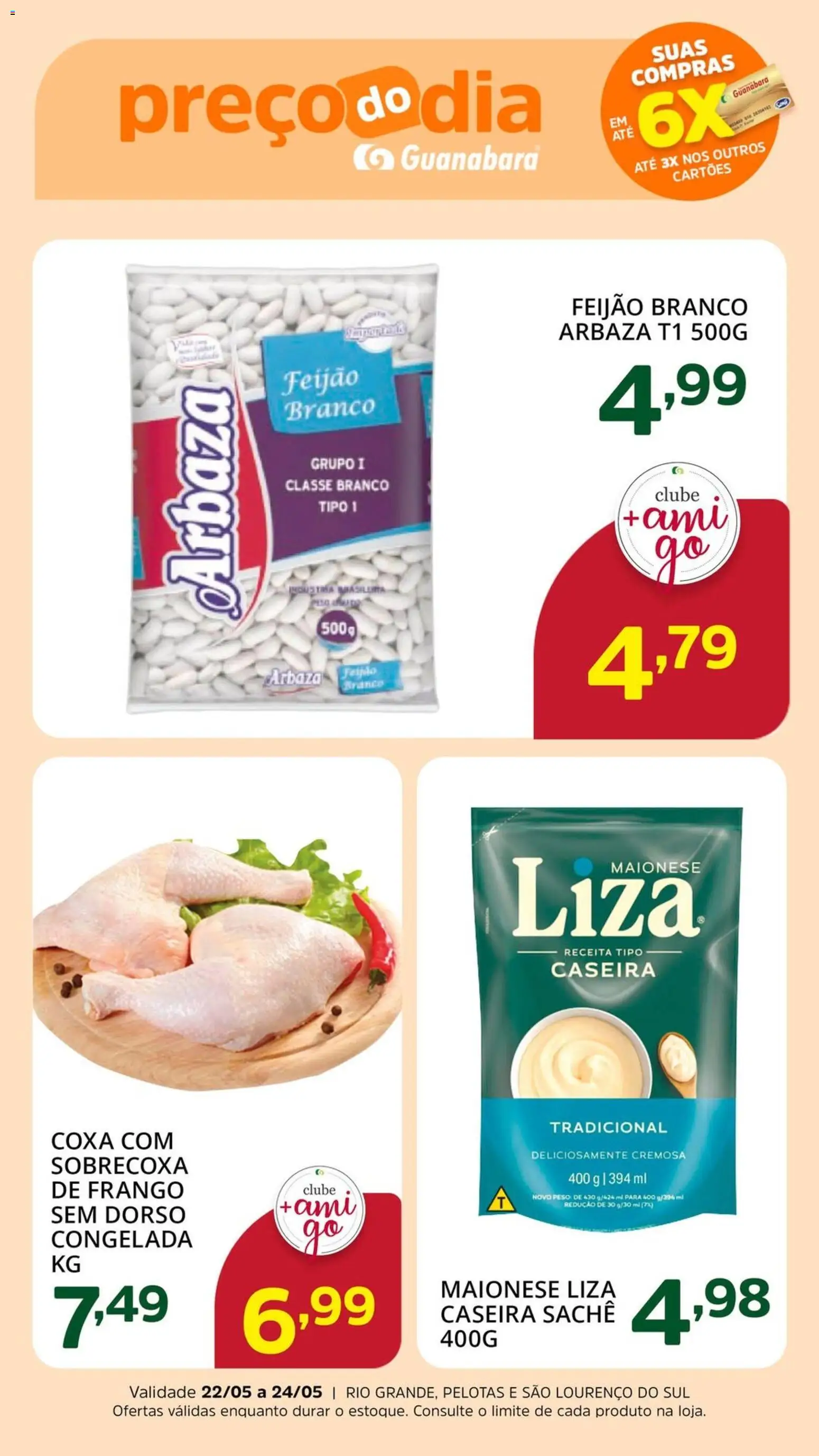 Supermercado Guanabara Folheto - válido de 22.05.2026 | Página: 3 | Produtos: Feijão, Frango, Maionese