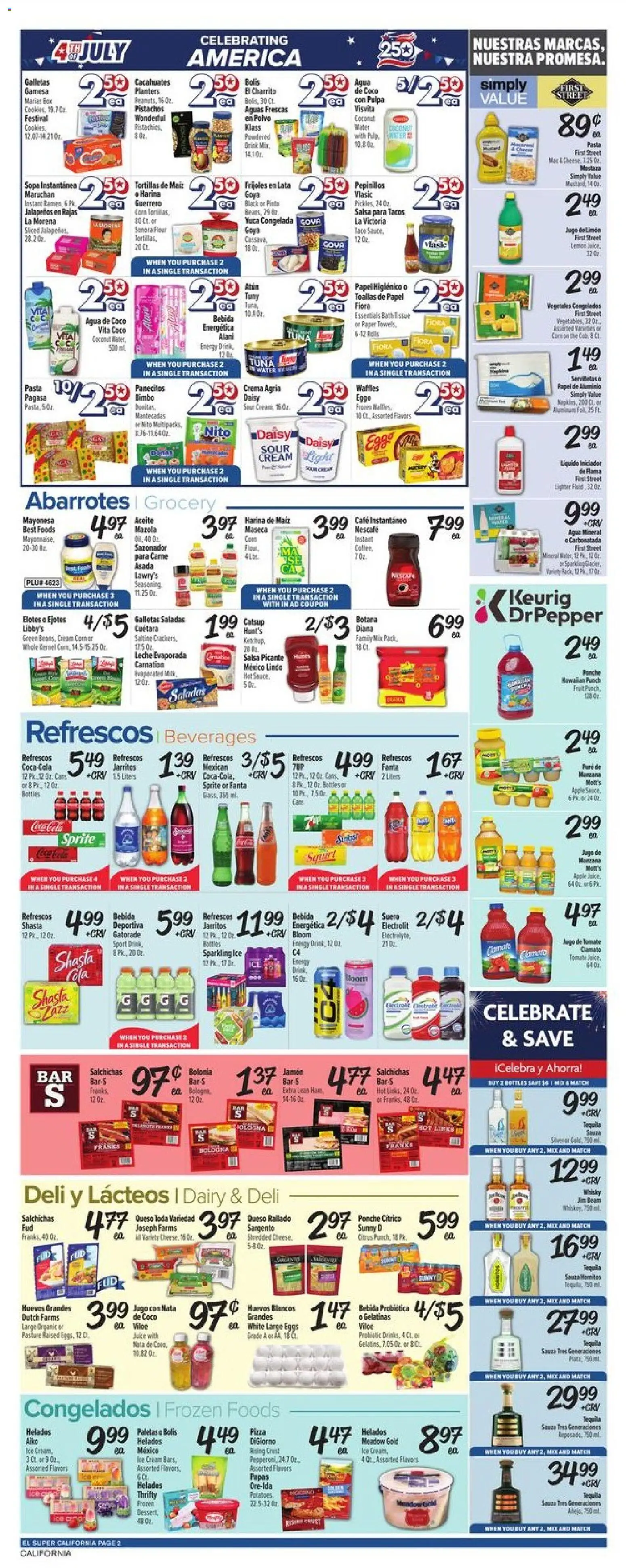 El Super Weekly Ad - CA - valid from 07/01/2026 | Page: 2 | Products: Corn, Box, Ice cream, Water