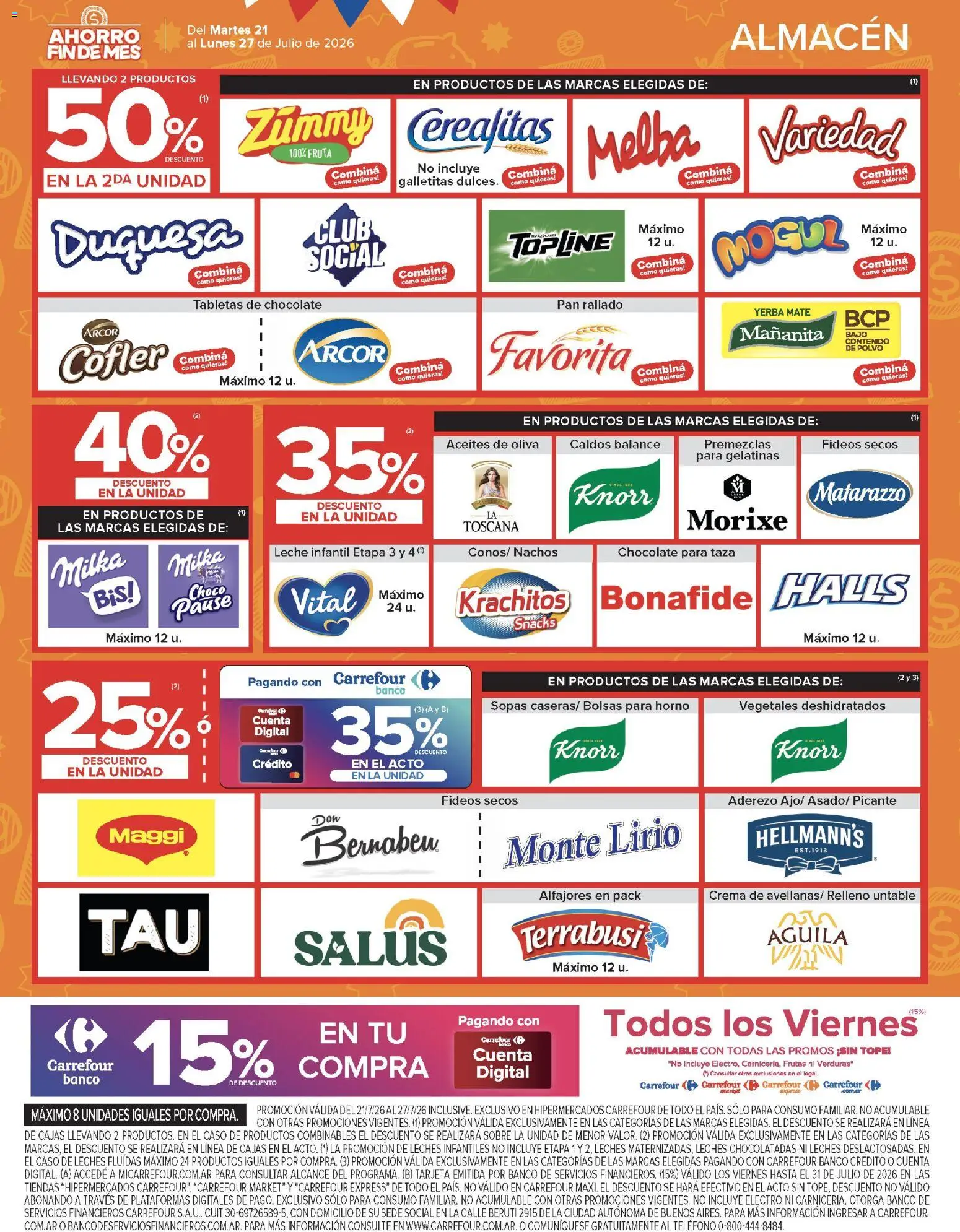Carrefour ofertas │ válido desde el 21/07/2026 | Página: 9 | Productos: Sobre, Galletitas, Polvo, Leche