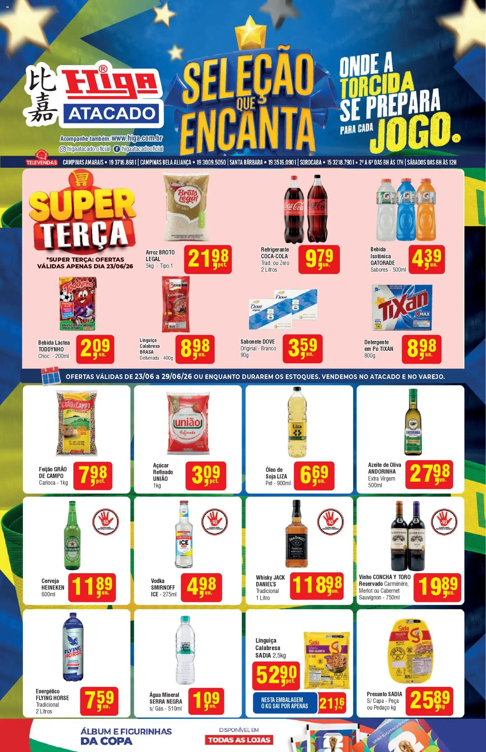 Higa Atacado Folheto - válido de 23/06/2026 | Página: 1 | Produtos: Energético, Livro, Copa, Soja