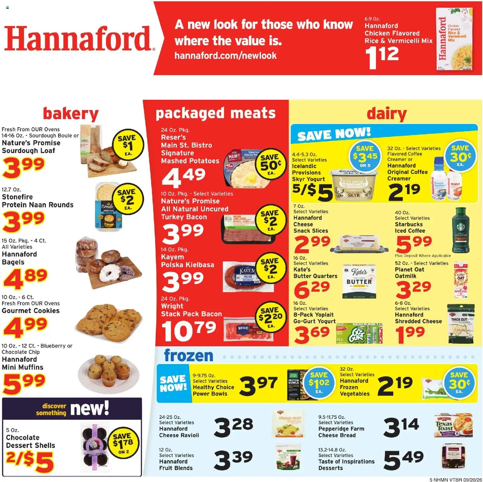 Hannaford Weekly Ad - valid from 09/20/2026 | Page: 5 | Products: Cheese, Coffee, Chocolate, Vanilla