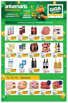 GIGA Atacado ofertas FDS Sorocaba - Pré-Visualização do folheto da loja GIGA Atacado, válido de 10/09/2026 | Página: 1 | Produtos: Linguiça, Alcatra, Vinho, Refrigerante