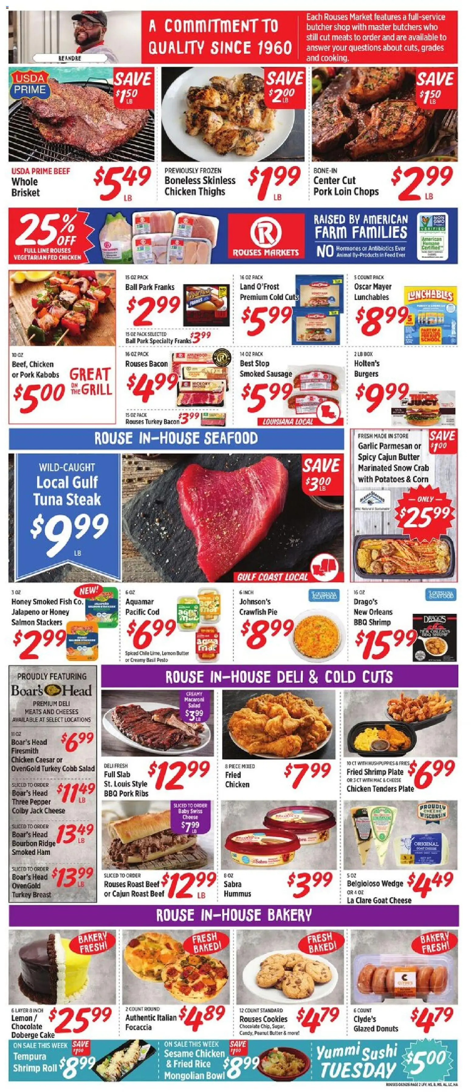 Rouses Weekly Ad - AL - valid from 08/26/2026 | Page: 5 | Products: Pork ribs, Pork loin, Turkey, Sausage