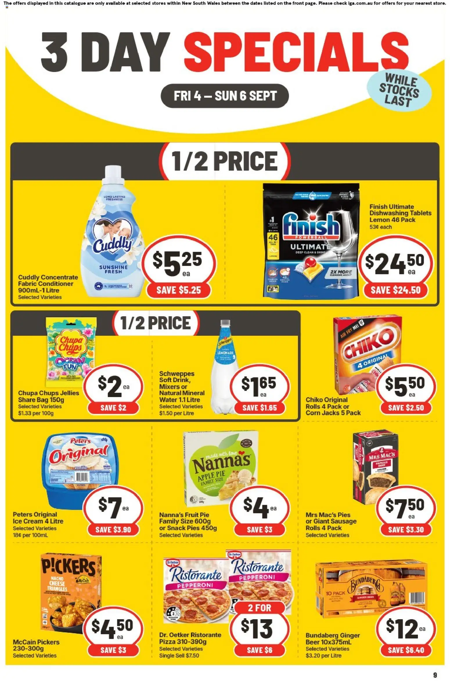 IGA catalogue - valid from 04/09/2026 | Page: 1 | Products: Conditioner, Water, Fruit, Lemonade