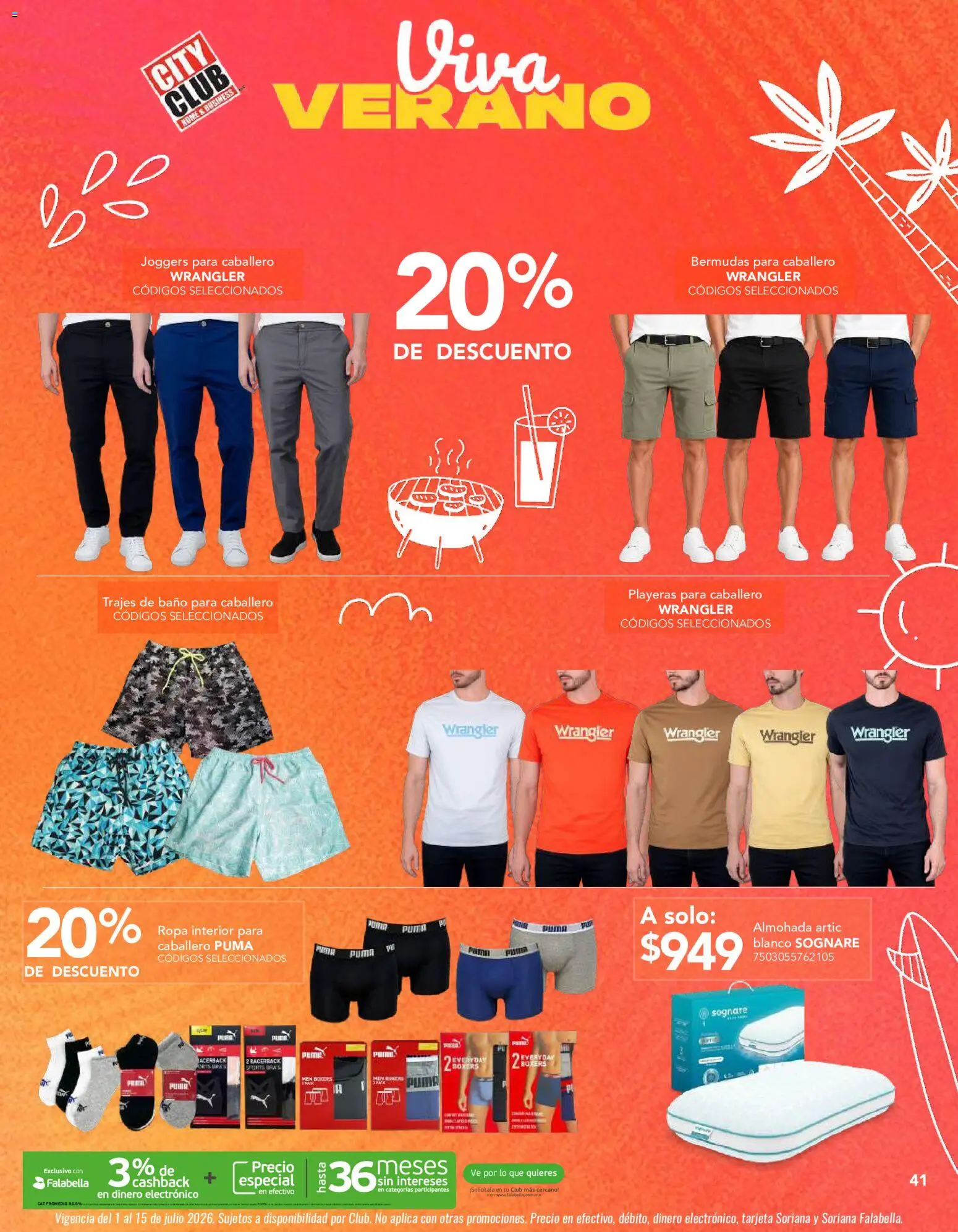 Nuevas ofertas de City Club válidas en toda la República Mexicana desde el 01/07/2026. ¡Encuentra las mejores ofertas en City Club catálogo! | Página: 41 | Productos: Boxers, Bermudas, Ropa, Almohada