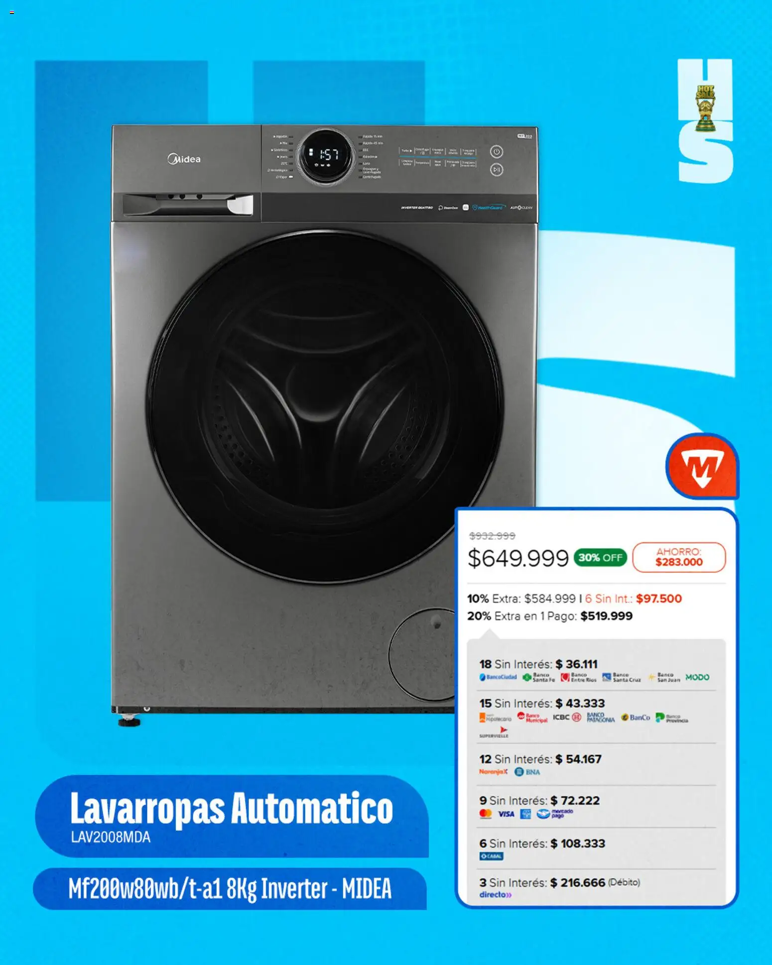Megatone catálogo │ válido desde el 20.05.2026 | Página: 1 | Productos: Lavarropas