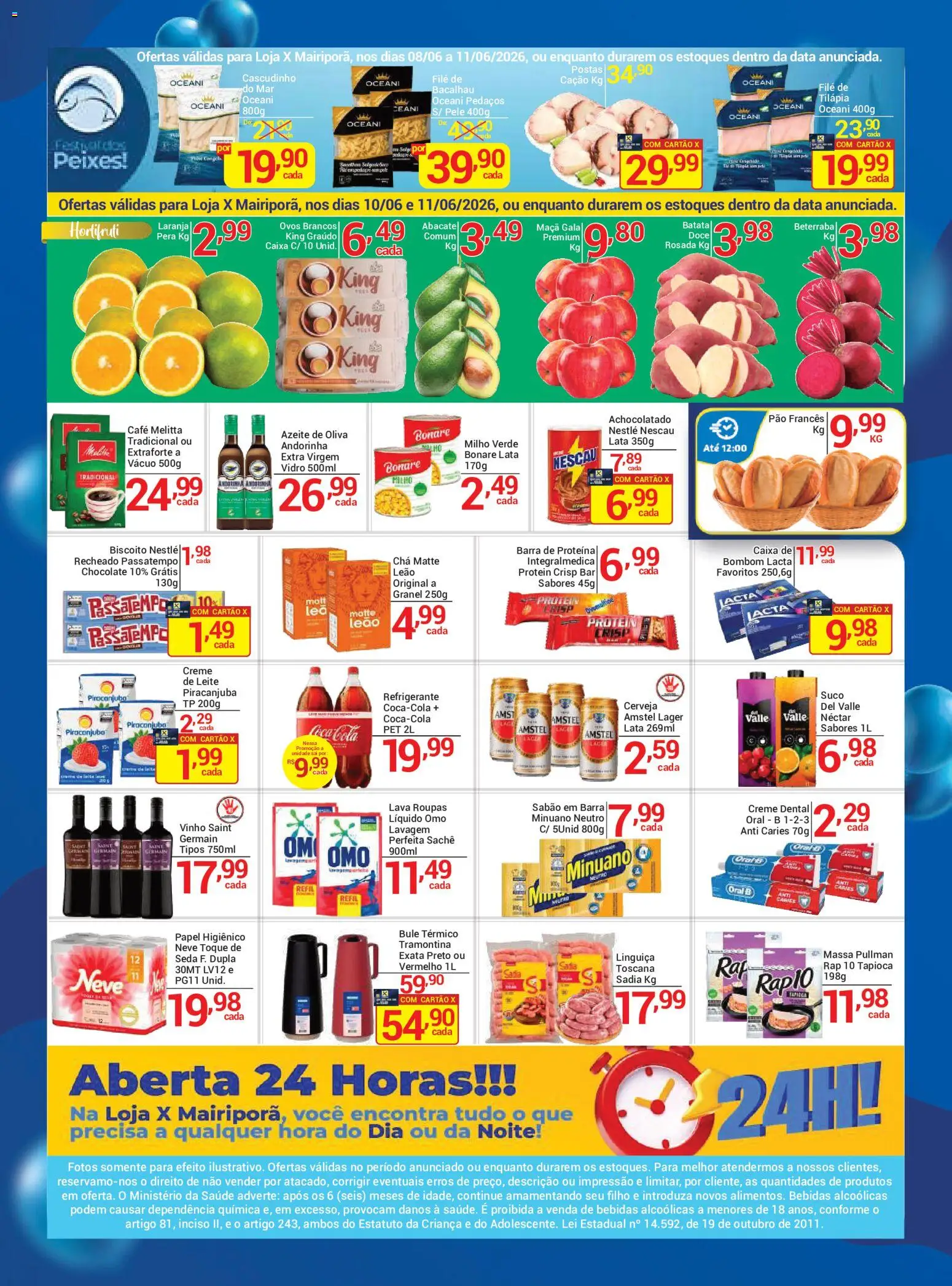 X Supermercados Folheto - válido de 08.06.2026 | Página: 2 | Produtos: Biscoito, Sabão, Pão, Papel higiênico
