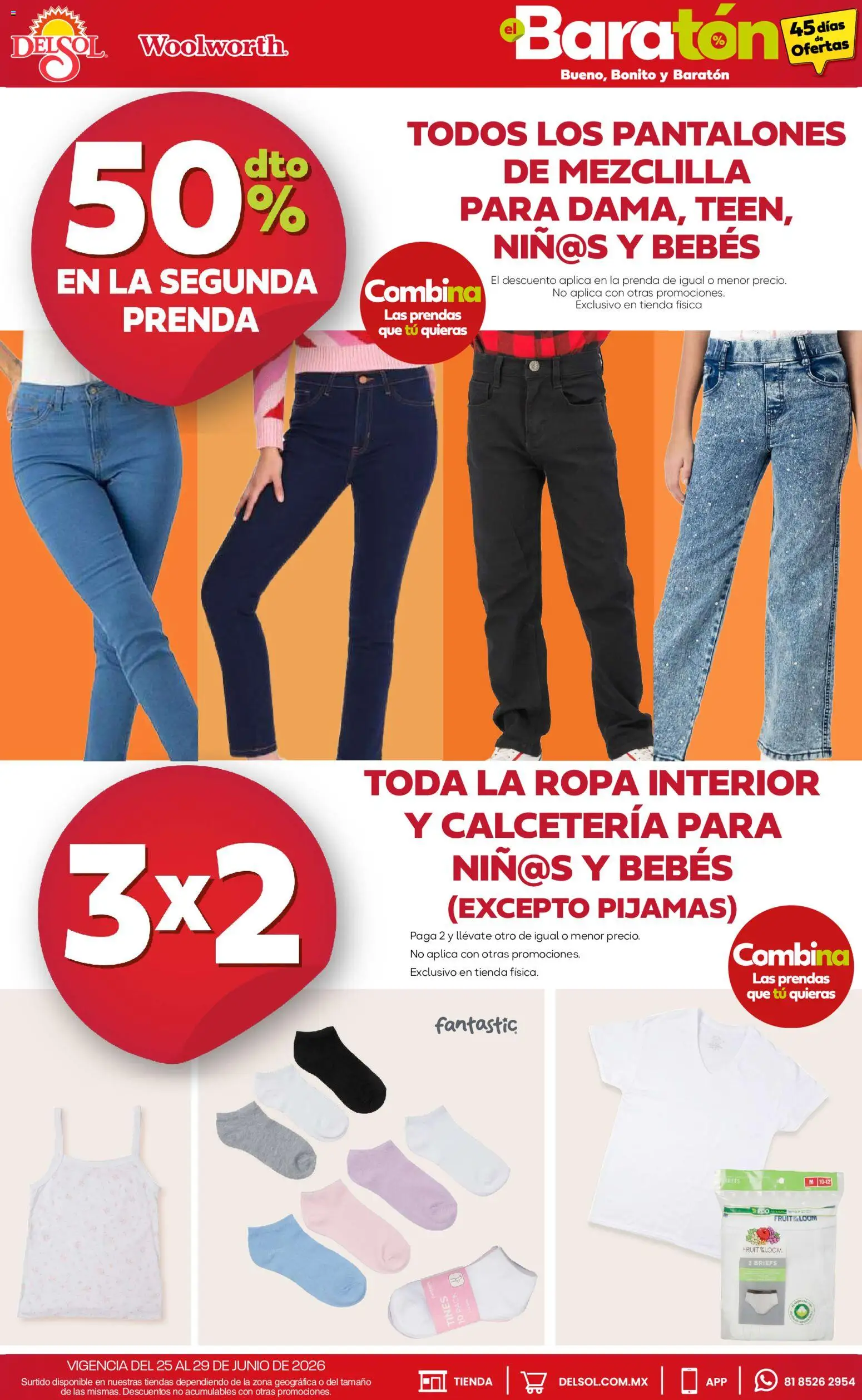 Nuevas ofertas de Del Sol y Woolworth válidas en toda la República Mexicana desde el 25/06/2026. ¡Encuentra las mejores ofertas en Del Sol y Woolworth catálogo Baratón! | Página: 6