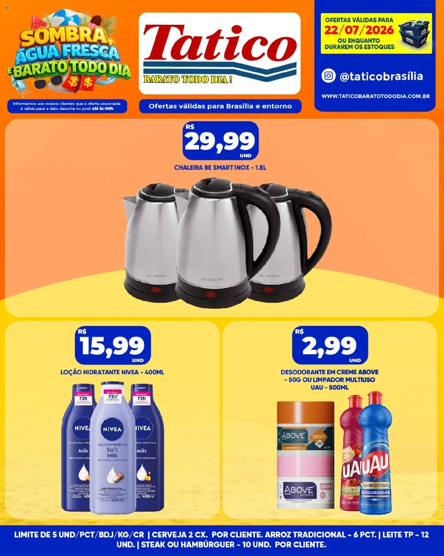 Tatico Folheto - válido de 23/07/2026 | Página: 39 | Produtos: Chaleira, Limpador multiuso, Creme, Hambúrguer