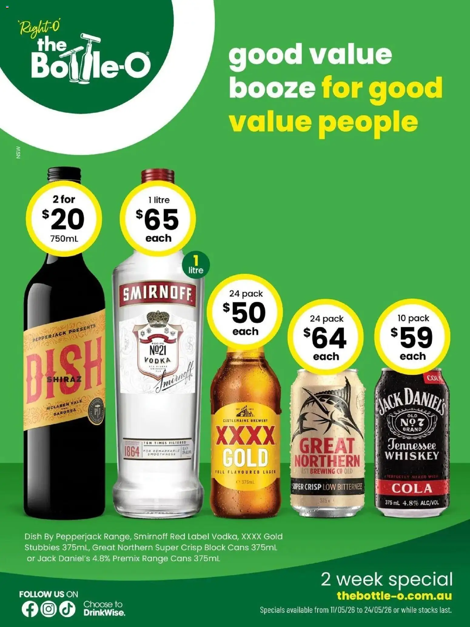 The Bottle-O catalogue - valid from 10.05.2026 | Page: 1 | Products: Vodka, Whiskey