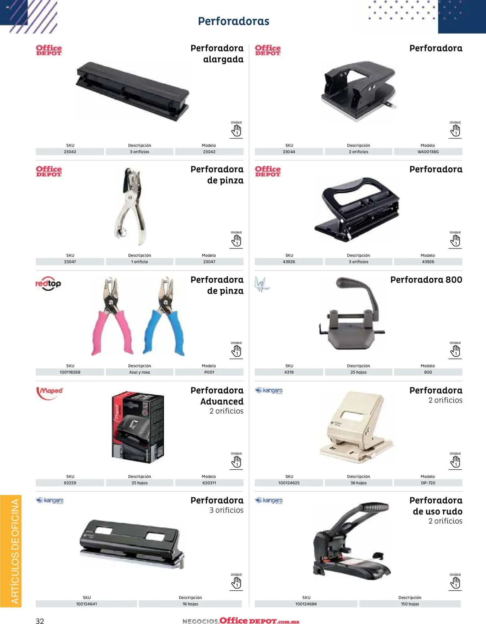 Nuevas ofertas de Office Depot válidas en toda la República Mexicana desde el 12/01/2026. ¡Encuentra las mejores ofertas en Office Depot catálogo 2026! | Página: 34 | Productos: Pinza