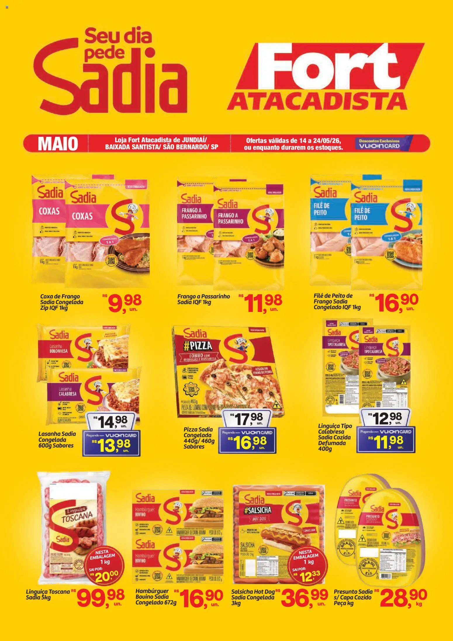 Fort Atacadista Folheto - válido de 14.05.2026 | Página: 1 | Produtos: Linguiça, Maiô, Lombo, Lasanha
