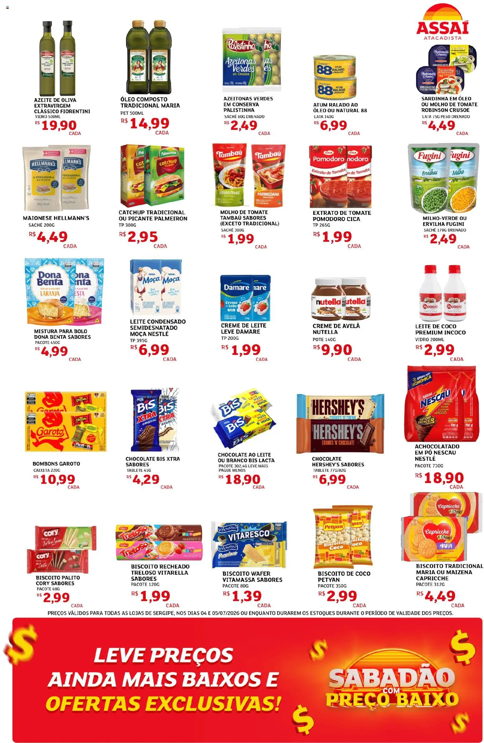 Assaí Atacadista Folheto - válido de 04/07/2026 | Página: 3 | Produtos: Azeitonas, Maionese, Atum, Leite condensado