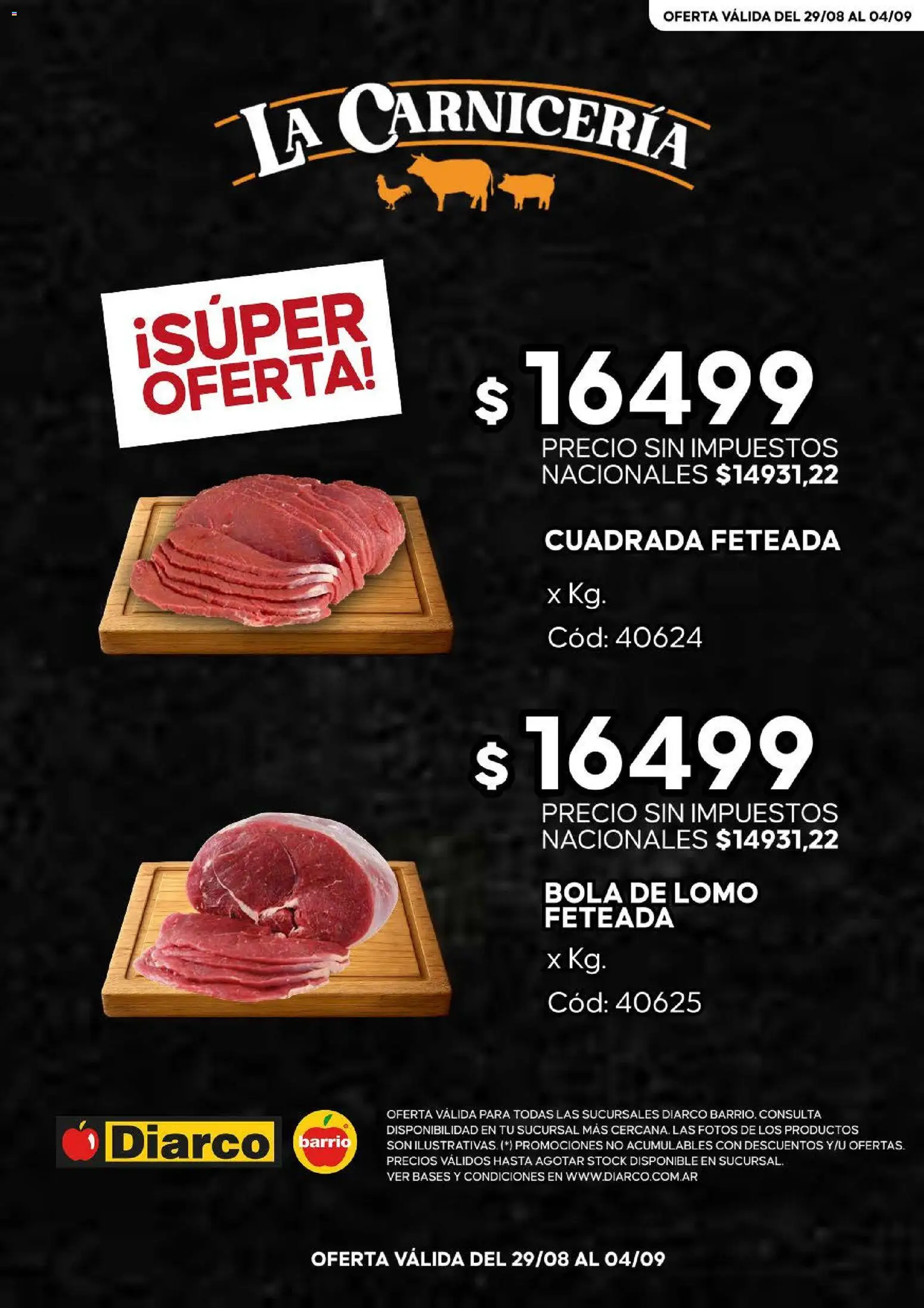 Diarco - Especial Carniceria │ válido desde el 29/08/2026 | Página: 1 | Productos: Lomo