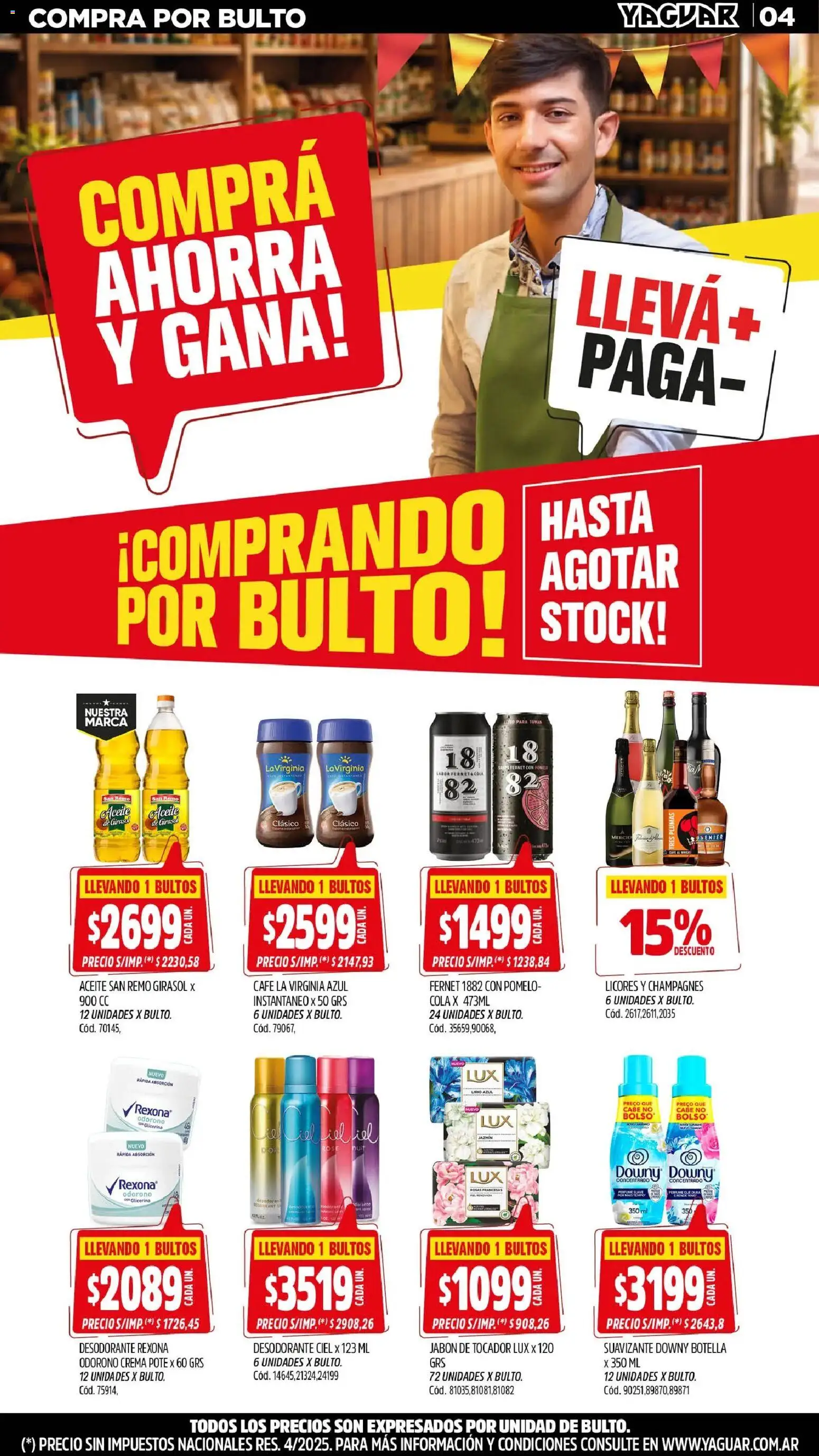 Yaguar - Oferta Semanal San Juan │ válido desde el 31/08/2026 | Página: 4 | Productos: Perfume, Aceite, Aceite de girasol, Bolso