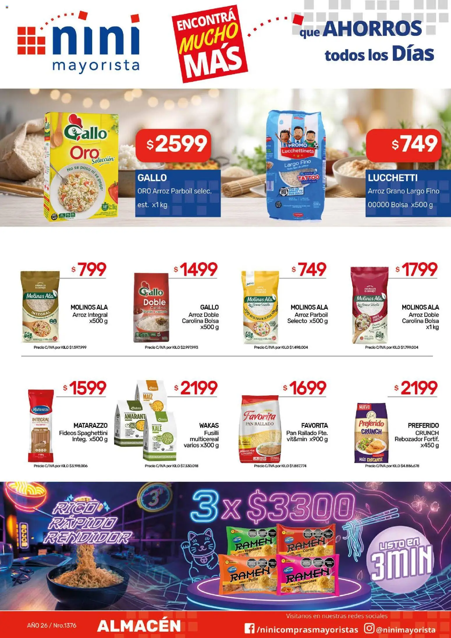 NINI Mayorista catálogo │ válido desde el 07/09/2026 | Página: 28 | Productos: Pollo, Maiz, Pan, Arroz integral