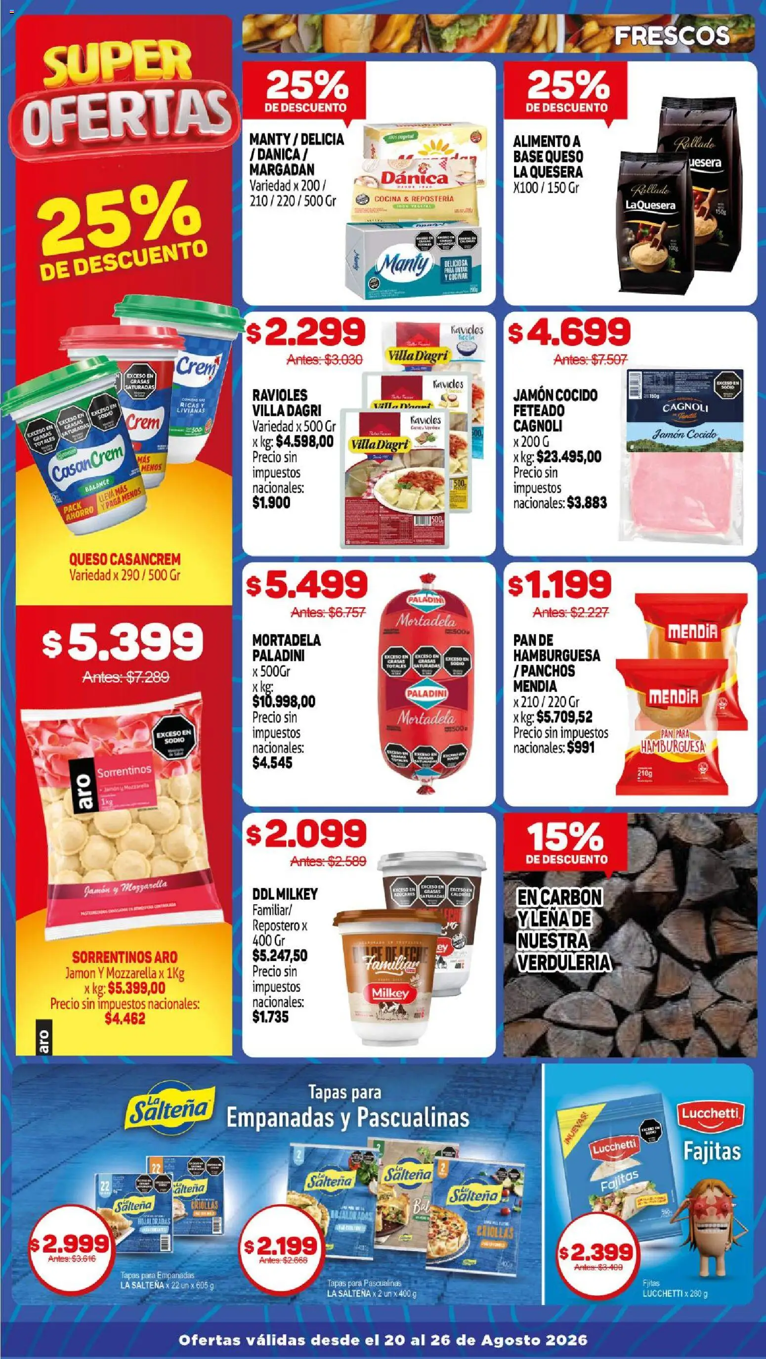 Makro ofertas │ válido desde el 20/08/2026 | Página: 4 | Productos: Jamón cocido, Hamburguesa, Queso, Ravioles