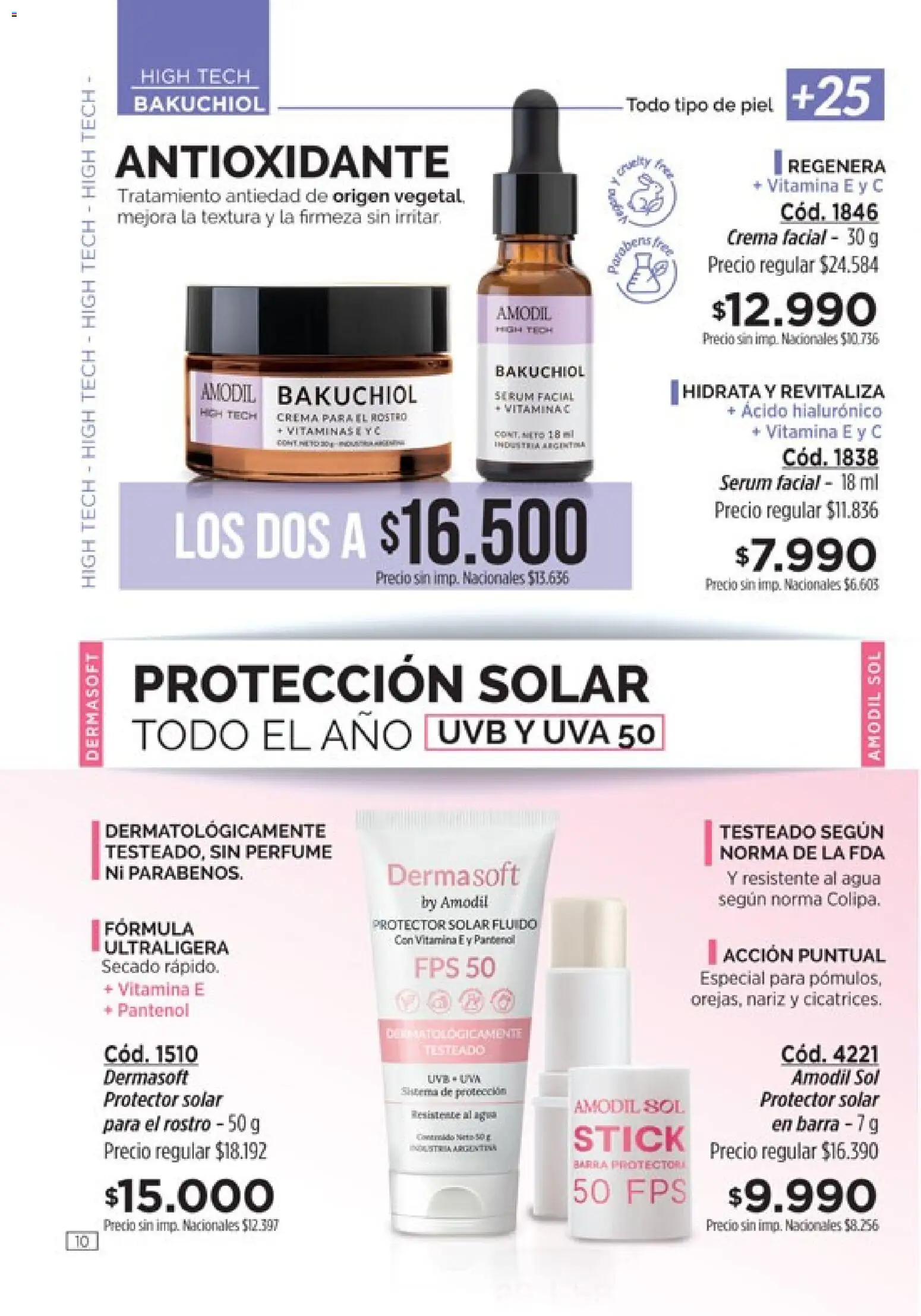 Catálogo Amodil Campaña 15 │ válido desde el 26/08/2026 | Página: 10 | Productos: Perfume, Crema facial, Serum, Protector solar
