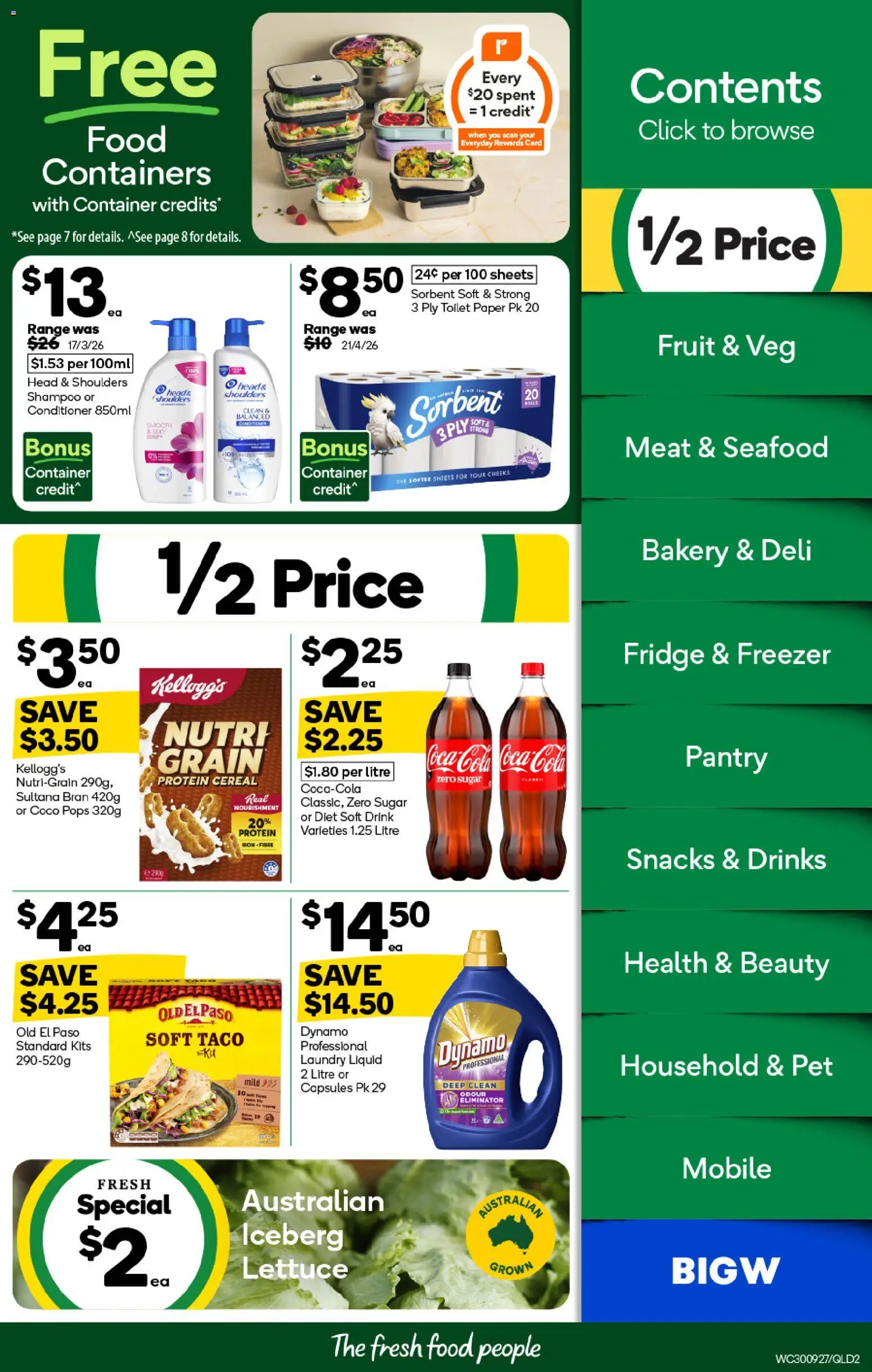 Woolworths catalogue - valid from 30/09/2026 | Page: 2 | Products: Snacks, Coca Cola, Fridge, Head & Shoulders