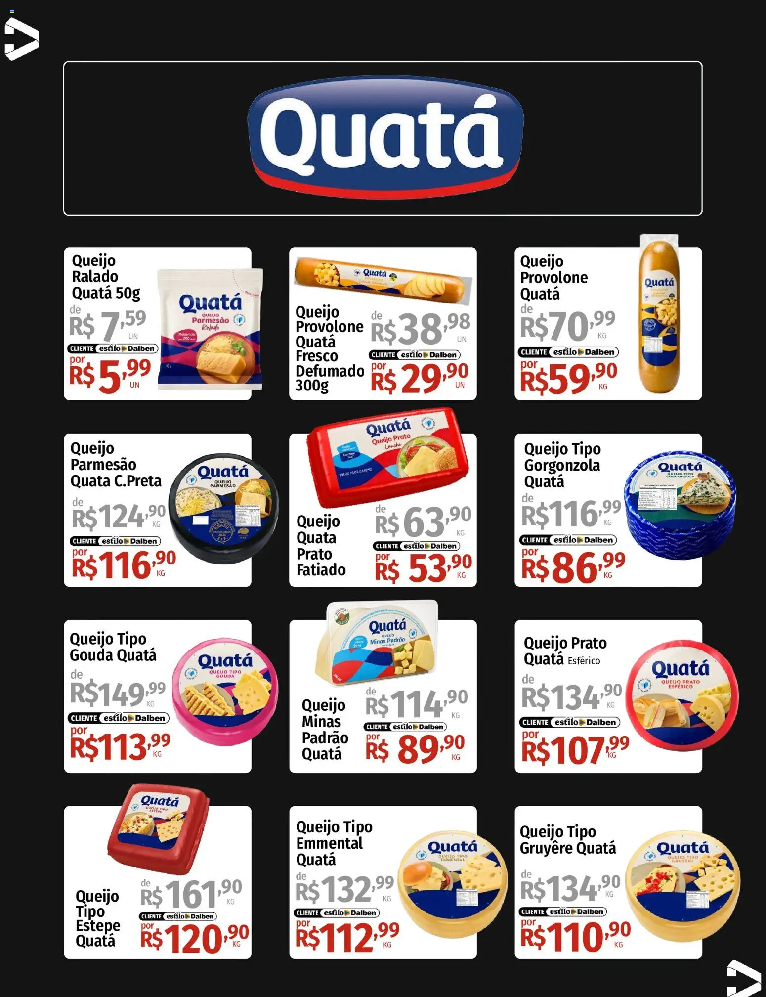 Supermercado Dalben Folheto - válido de 21/09/2026 | Página: 17 | Produtos: Queijo, Provolone, Parmesão, Gouda
