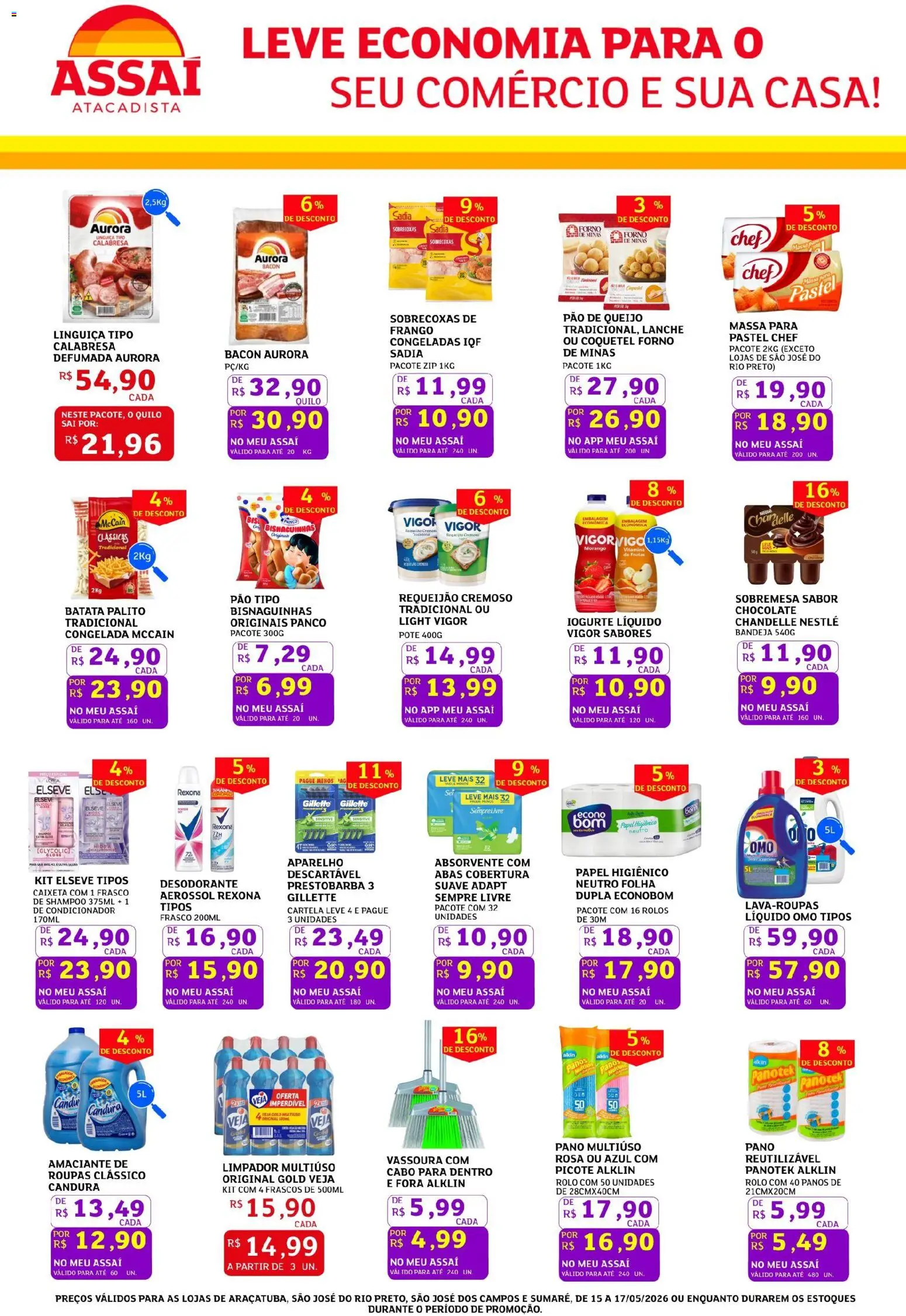 Assaí Atacadista Folheto - válido de 15.05.2026 | Página: 2 | Produtos: Queijo, Iogurte, Frango, Requeijão