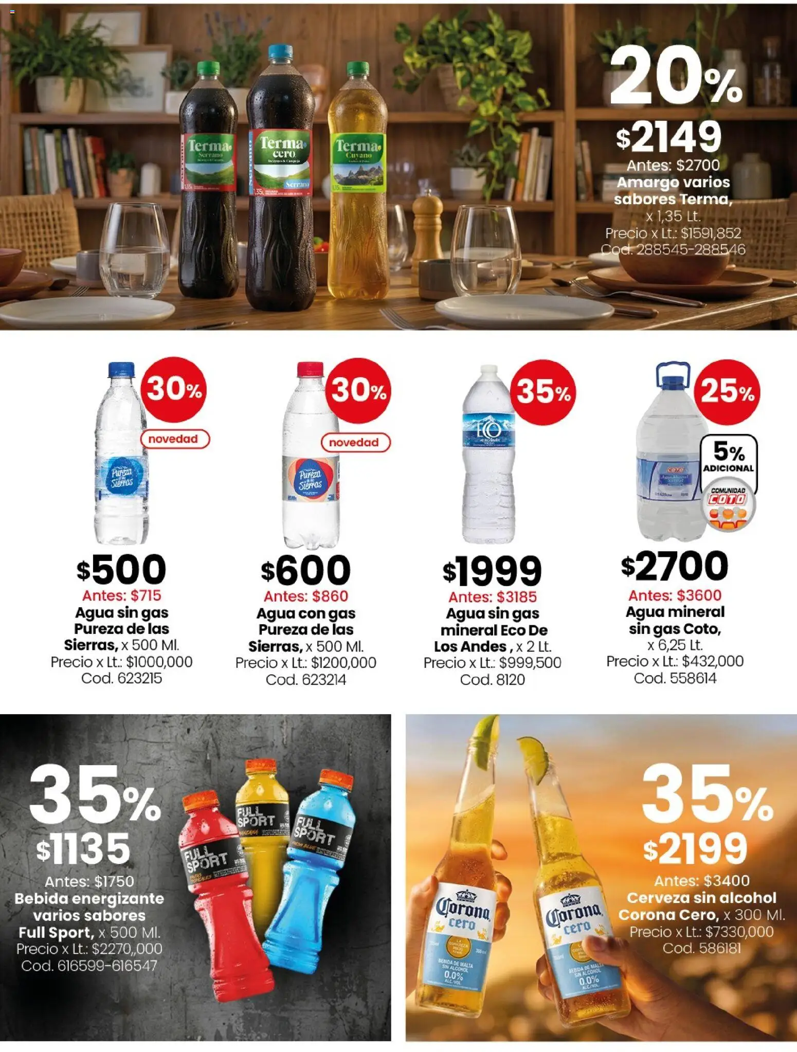 Coto - Almacén y bebidas │ válido desde el 08.06.2026 | Página: 7 | Productos: Agua, Cerveza