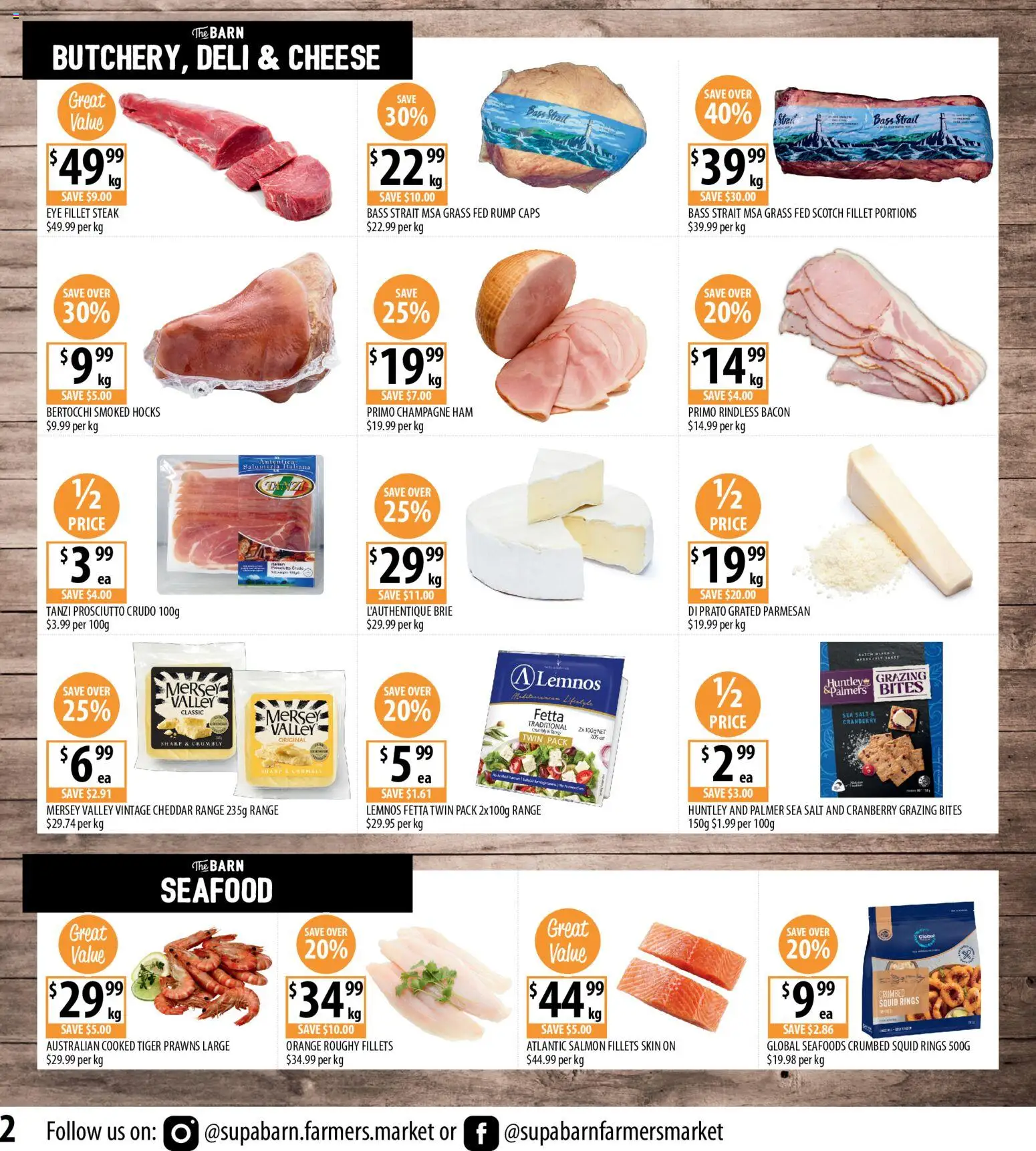 Supabarn catalogue - valid from 05/08/2026 | Page: 2 | Products: Cheese, Prawns, Steak, Salmon