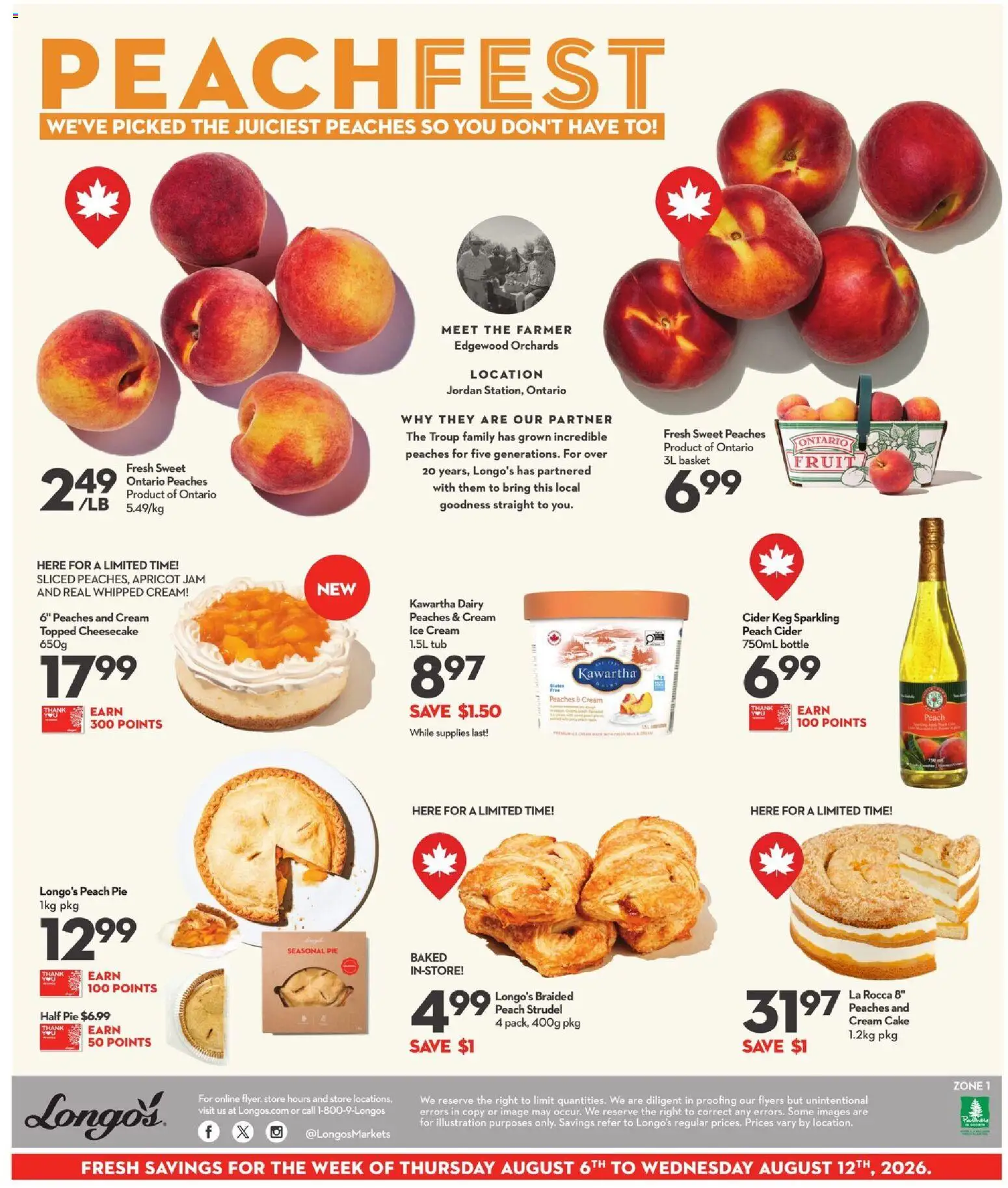 Longo's flyer valid from Aug 6, 2026 | Page: 3 | Products: Cream, Ice cream, Basket