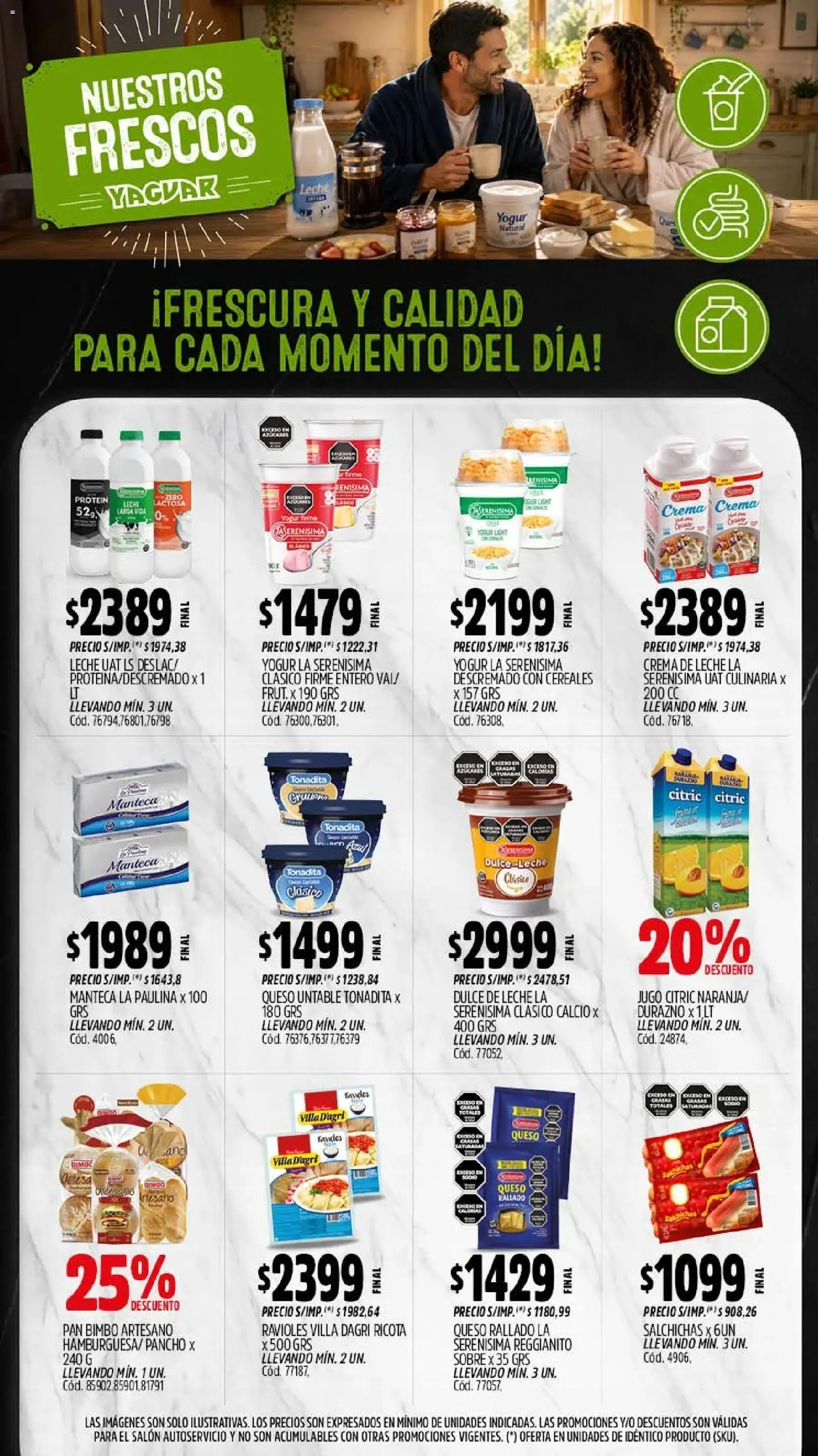 Yaguar - Oferta Semanal Mar del Plata │ válido desde el 20/07/2026 | Página: 6 | Productos: Crema de leche, Pan, Jugo, Crema