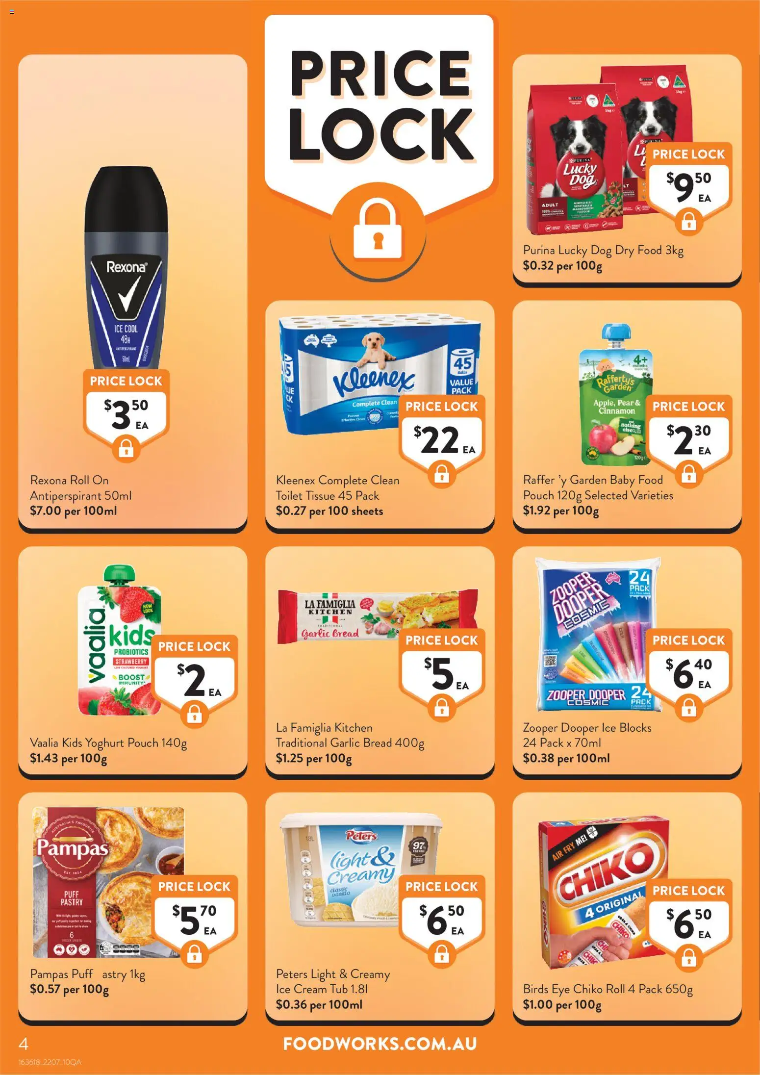 Foodworks catalogue - valid from 22/07/2026 | Page: 4 | Products: Light, Bread, Ice cream, Raspberry