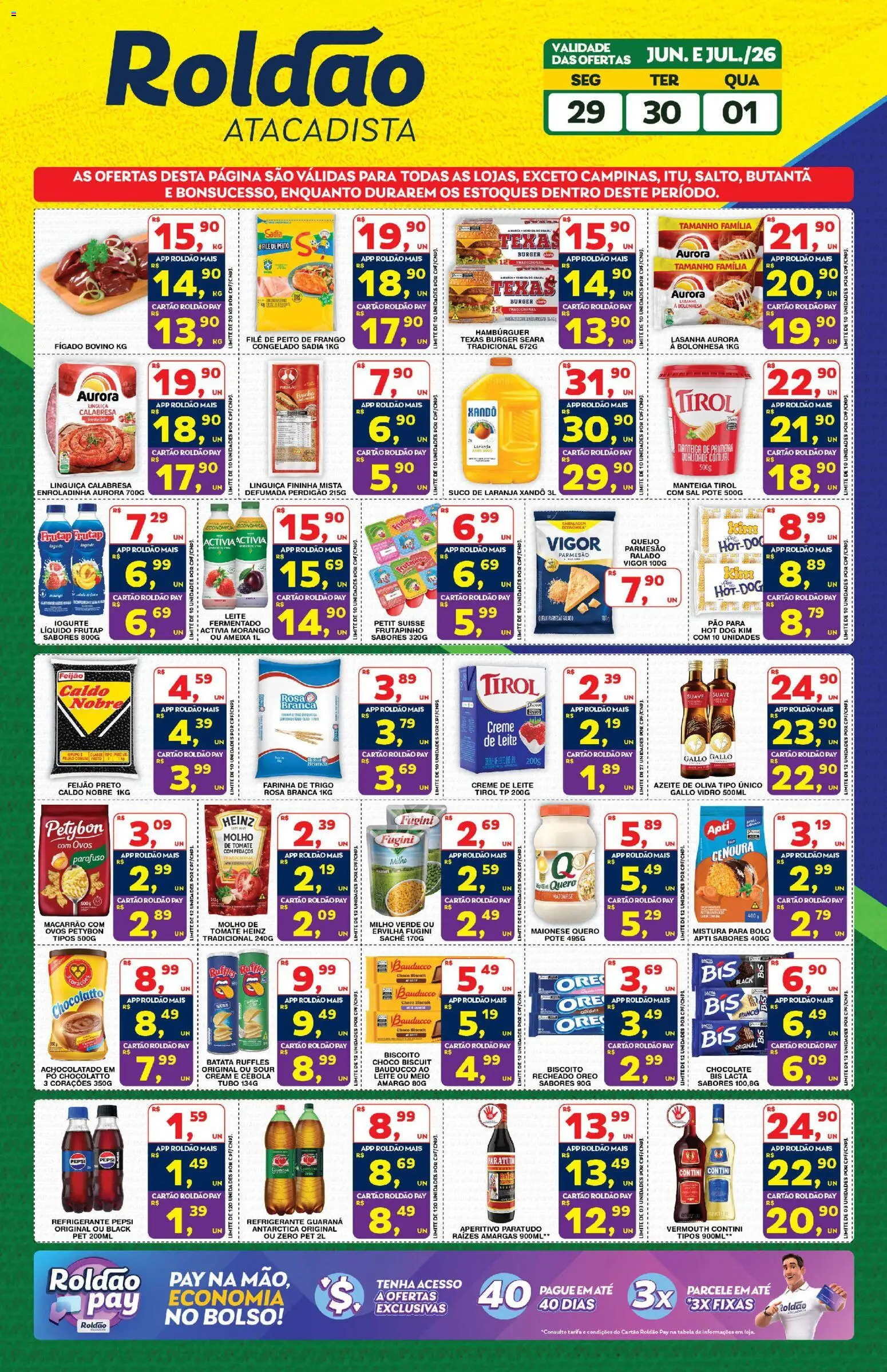 Roldão Folheto - válido de 29/06/2026 | Página: 3 | Produtos: Bolo, Lasanha, Creme de leite, Sal