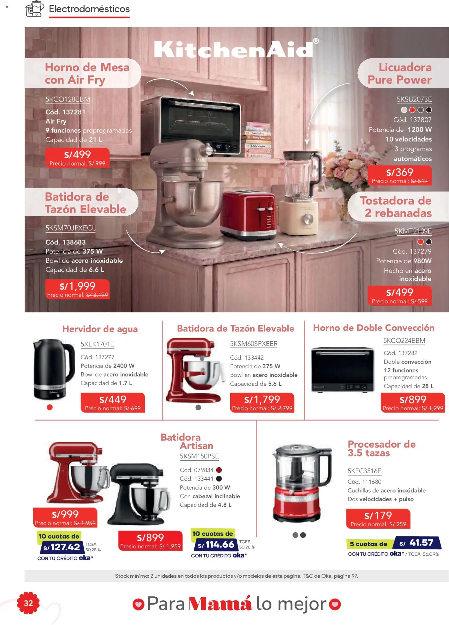 Catálogo Hiraoka válido desde 25.04.2026 | Página: 32 | Productos: Mesa, Batidora, Tostadora, Licuadora