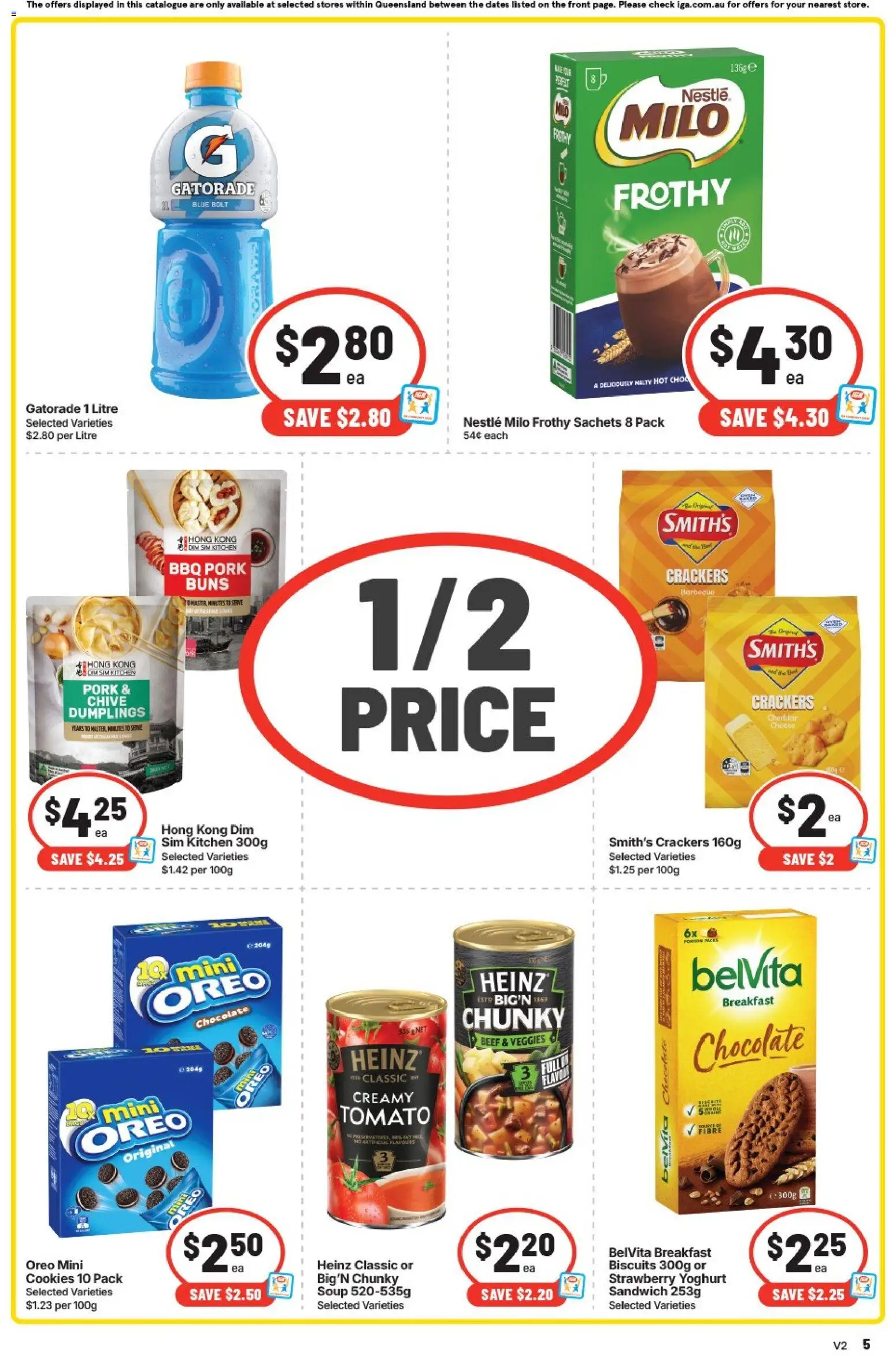IGA catalogue - valid from 12/08/2026 | Page: 5 | Products: Chocolate, Sachets, Soup, Cheddar
