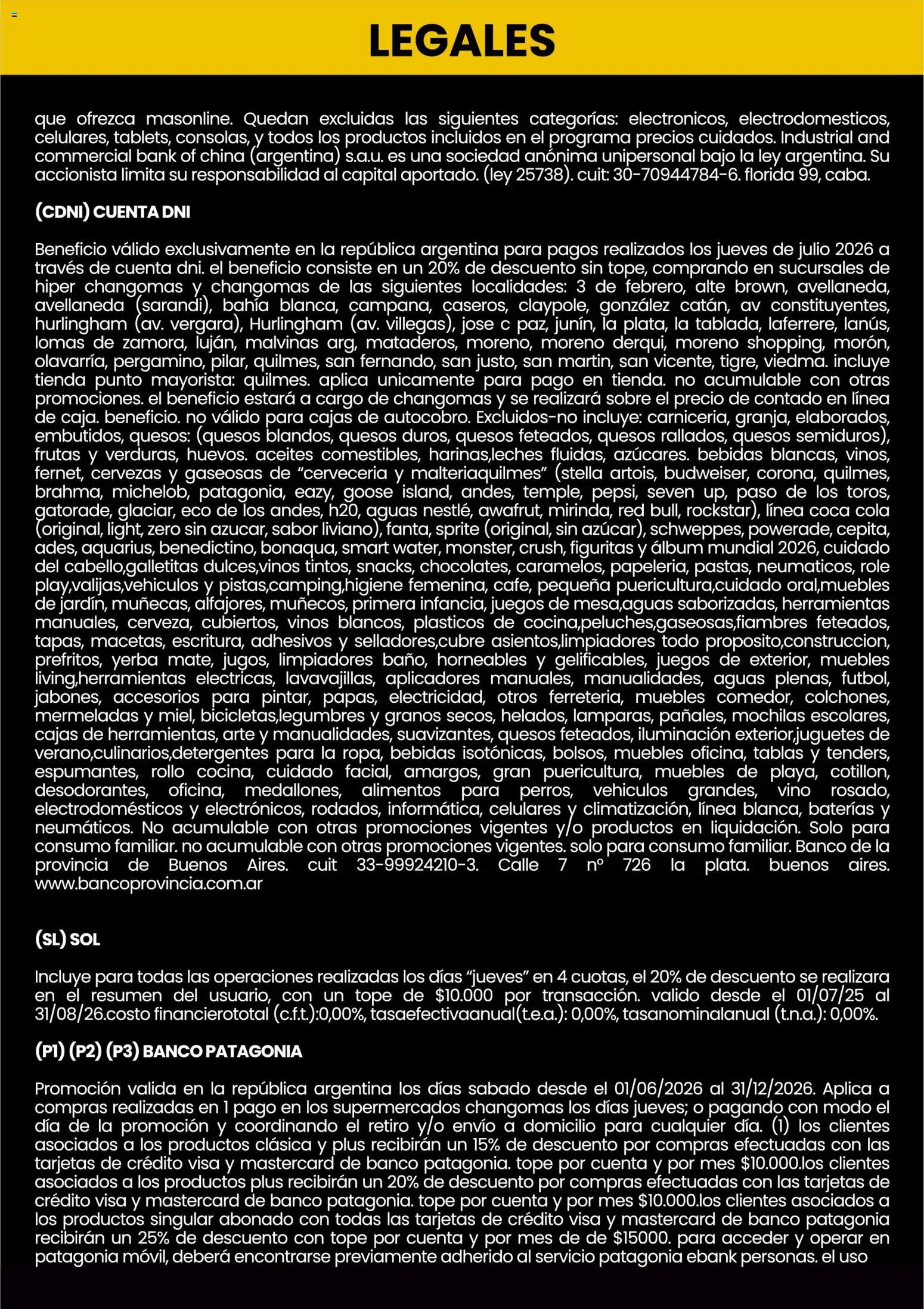 Changomas ofertas │ válido desde el 01/07/2026 | Página: 10 | Productos: Sobre, Yerba, Vino