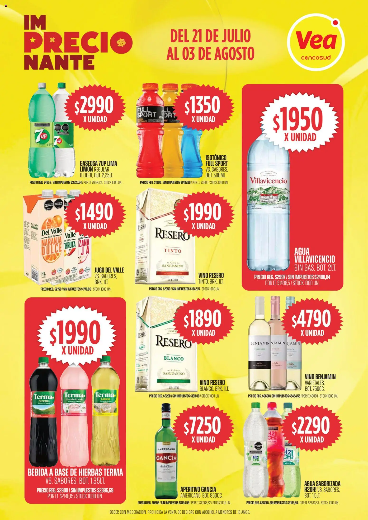 Vea ofertas │ válido desde el 21/07/2026 | Página: 7 | Productos: Lima, Agua, Jugo, Vino