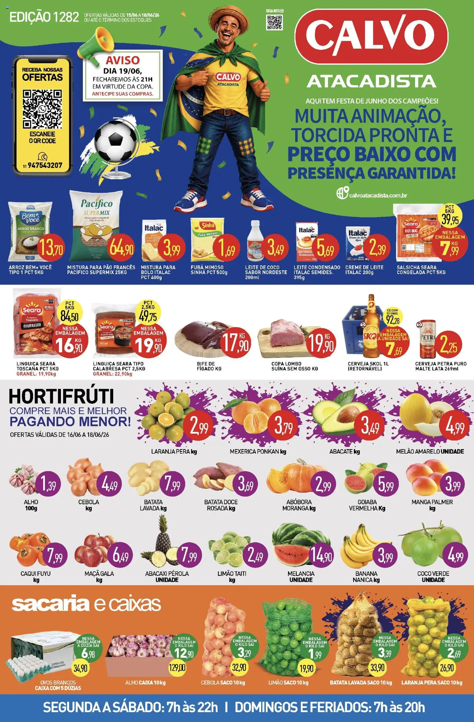 Calvo Atacadista Folheto - válido de 16.06.2026 | Página: 1 | Produtos: Caqui, Alho, Abacaxi, Creme