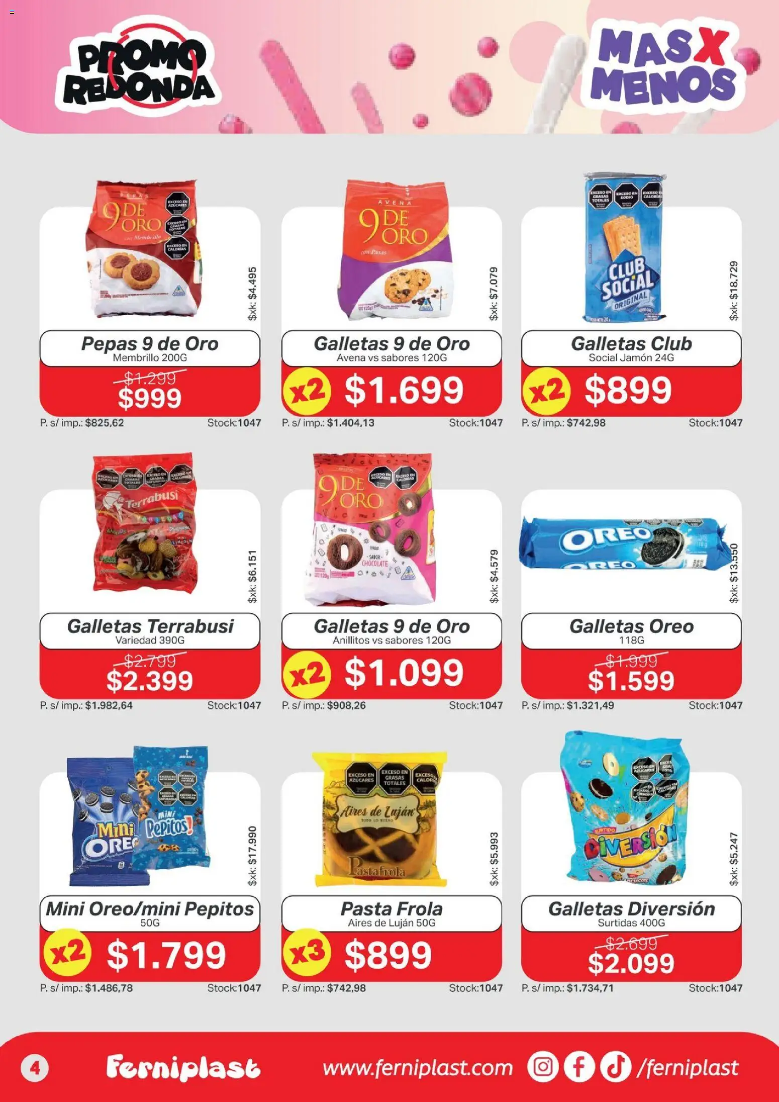 Ferniplast catálogo │ válido desde el 09/07/2026 | Página: 4 | Productos: Avena, Chocolate, Pasta, Galletas